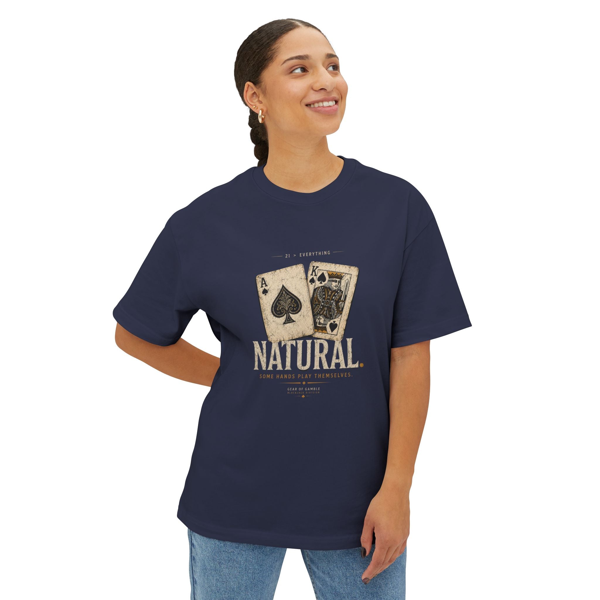 Natural Poker Tee, ’Natural’ Vintage Playing Cards Graphic Shirt - T-Shirt