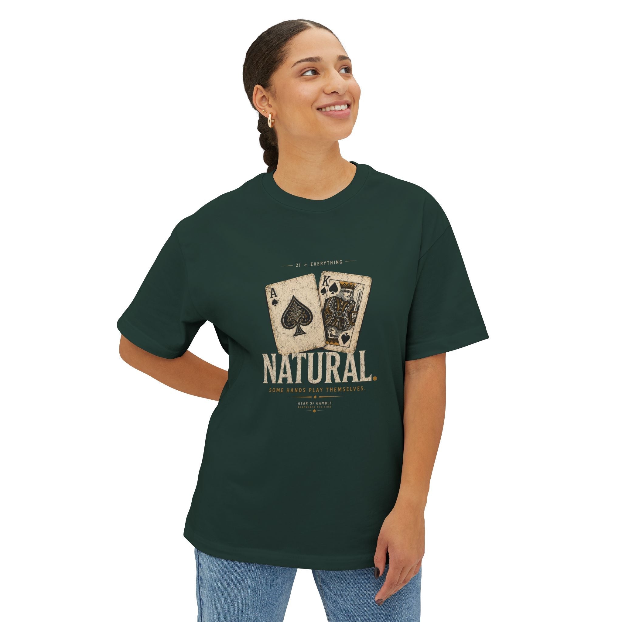 Natural Poker Tee, ’Natural’ Vintage Playing Cards Graphic Shirt - T-Shirt