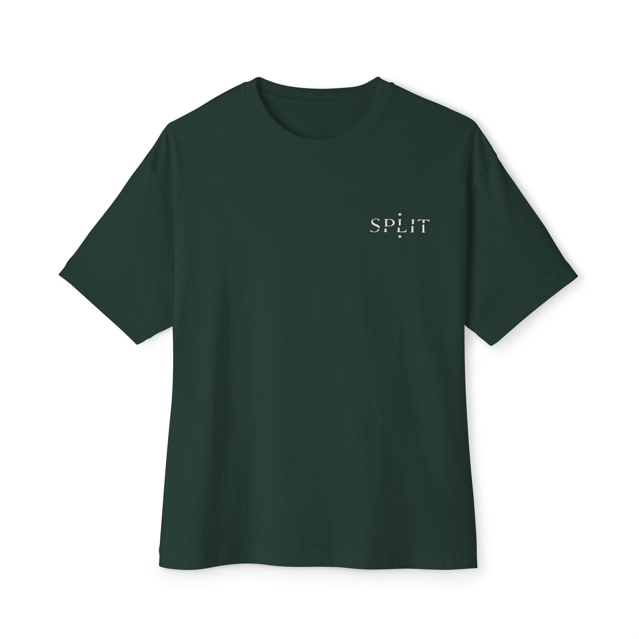 Natural Poker Tee, ’Split’ Vintage Playing Cards Graphic Shirt - Forest / XS - T-Shirt
