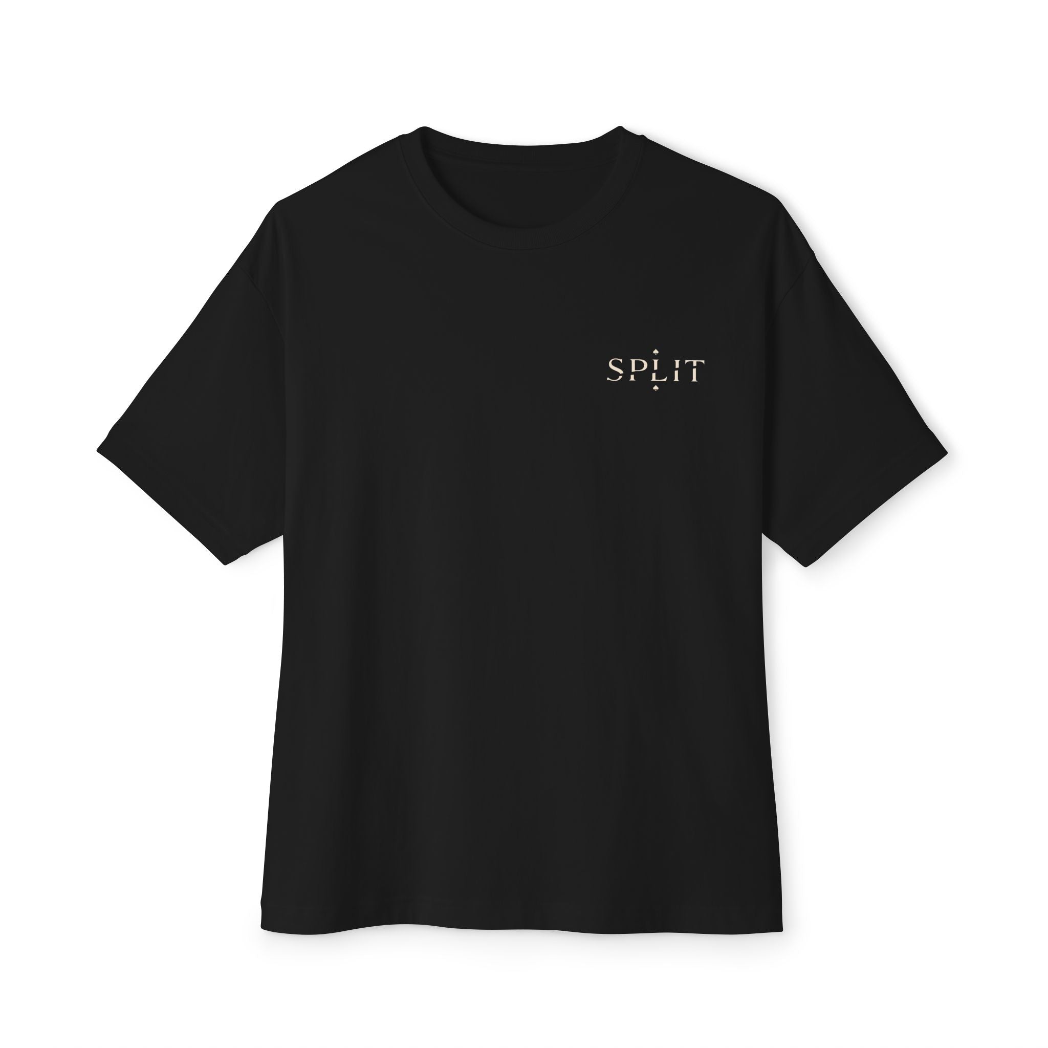 Natural Poker Tee, ’Split’ Vintage Playing Cards Graphic Shirt - Black / XS - T-Shirt