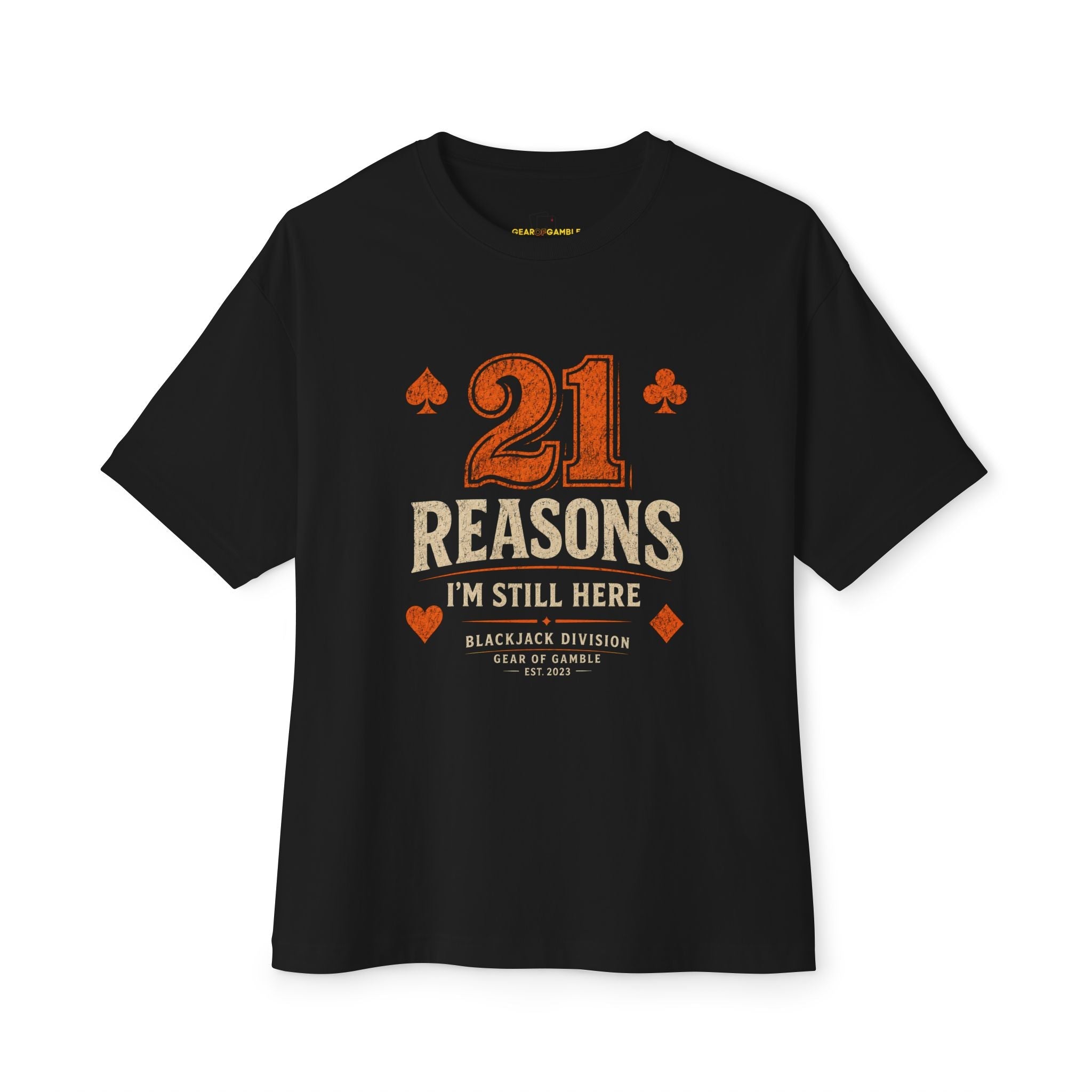 Natural Poker Tee, ’Split’ Vintage Playing Cards Graphic Shirt - Black / XS - T-Shirt