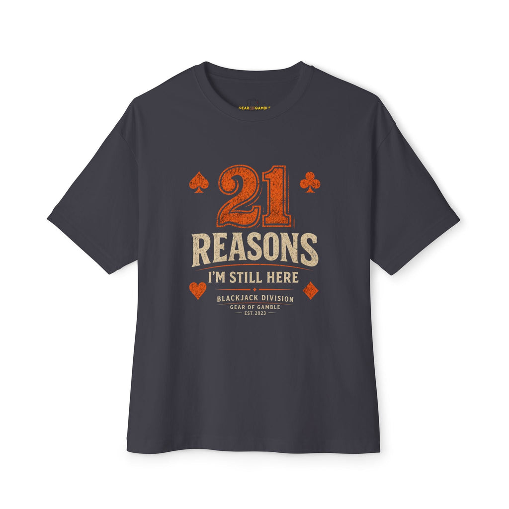 Natural Poker Tee, ’Split’ Vintage Playing Cards Graphic Shirt - Dark Grey / XS - T-Shirt
