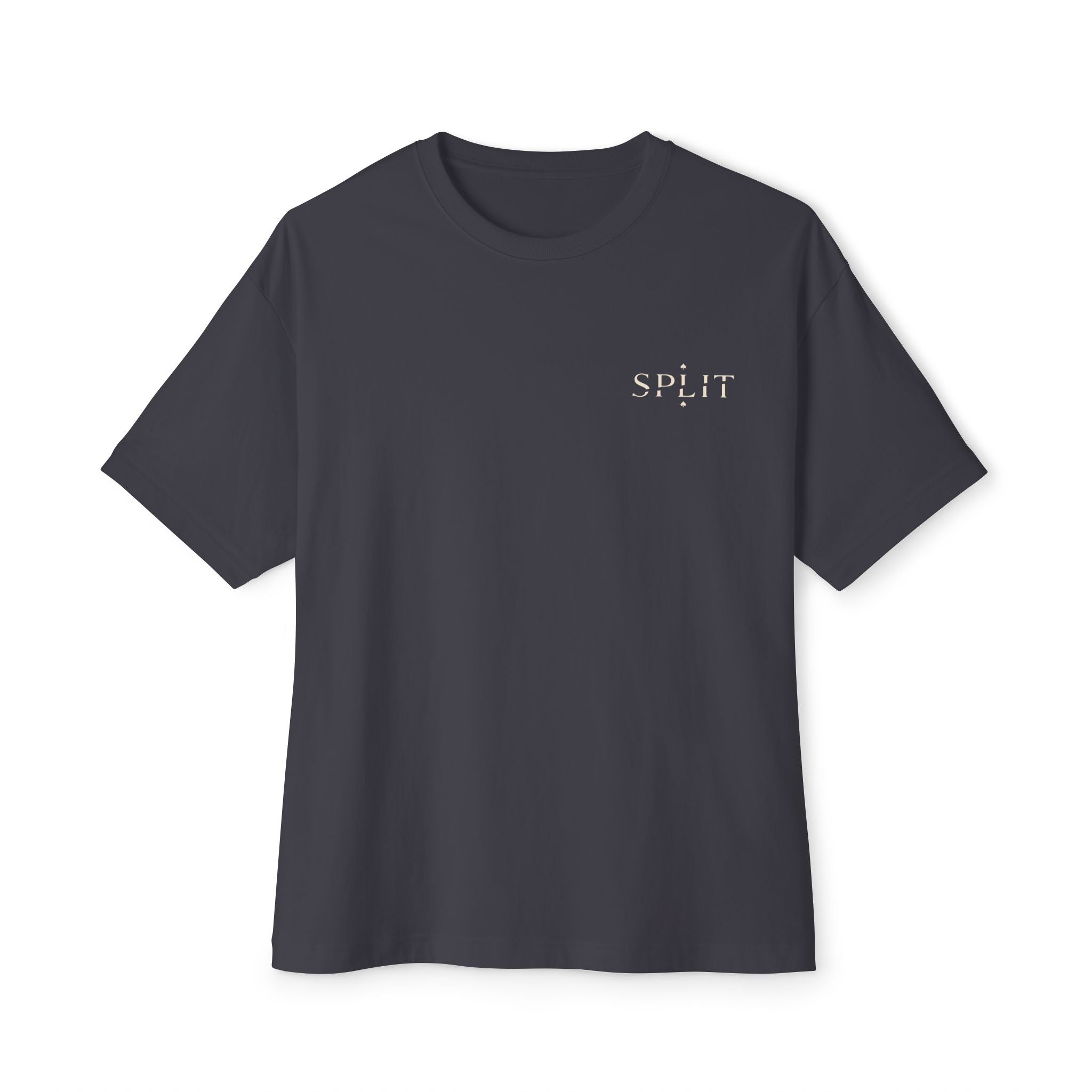 Natural Poker Tee, ’Split’ Vintage Playing Cards Graphic Shirt - Dark Grey / XS - T-Shirt