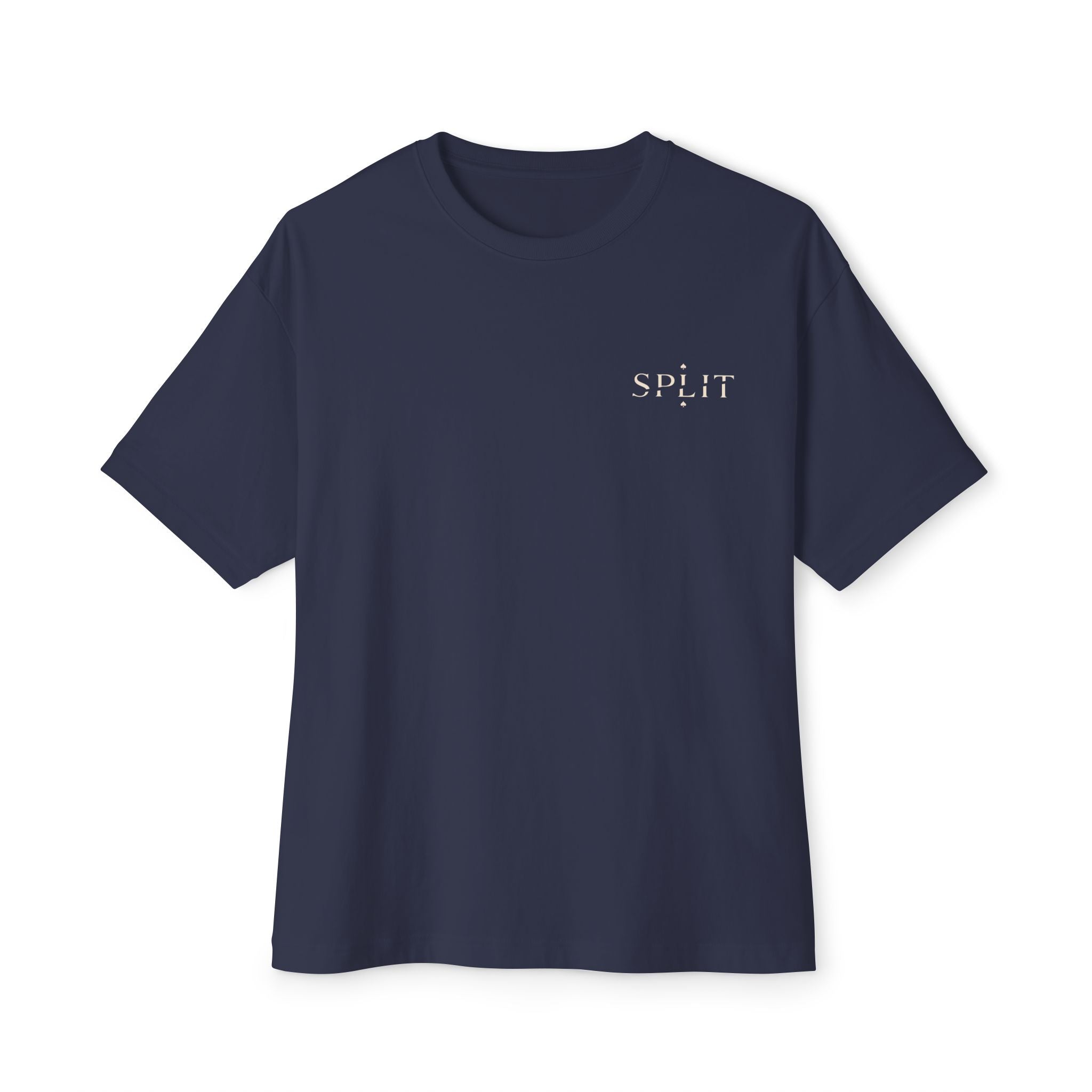 Natural Poker Tee, ’Split’ Vintage Playing Cards Graphic Shirt - Navy / XS - T-Shirt