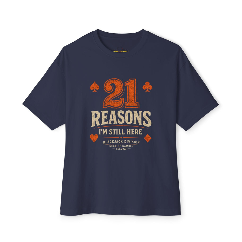 Natural Poker Tee, ’Split’ Vintage Playing Cards Graphic Shirt - Navy / XS - T-Shirt