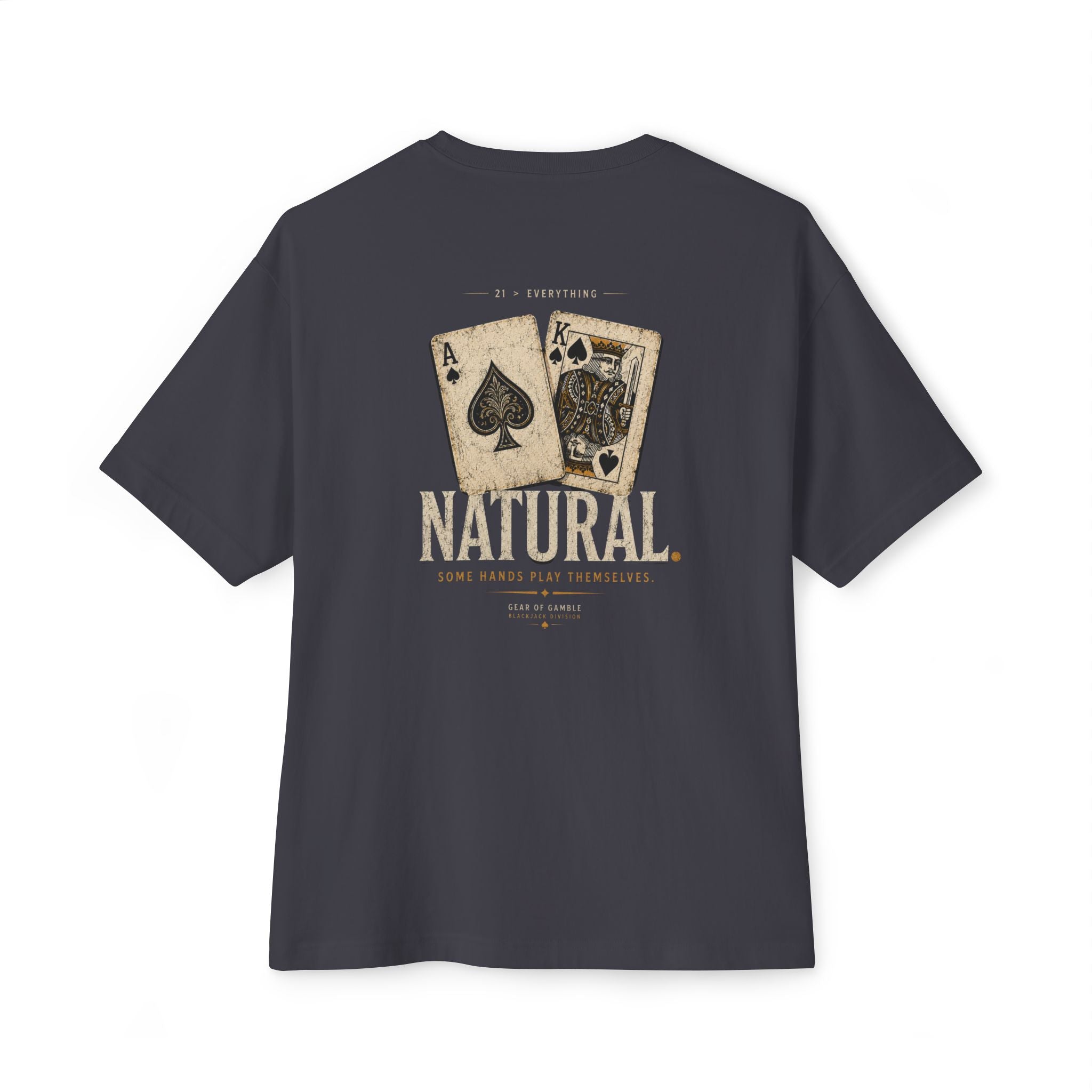 Natural Poker Tee, ’Split’ Vintage Playing Cards Graphic Shirt - T-Shirt