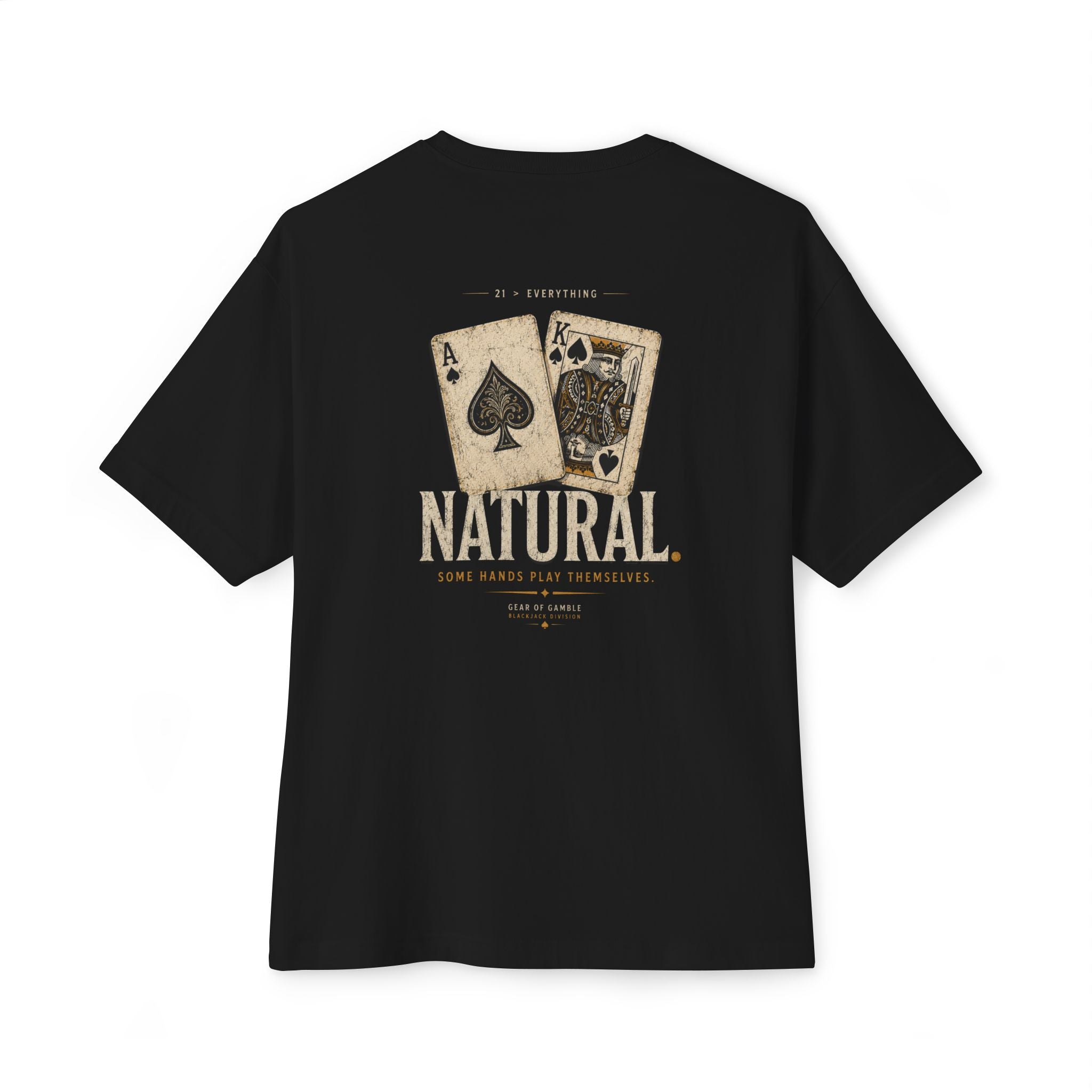 Natural Poker Tee, ’Split’ Vintage Playing Cards Graphic Shirt - T-Shirt