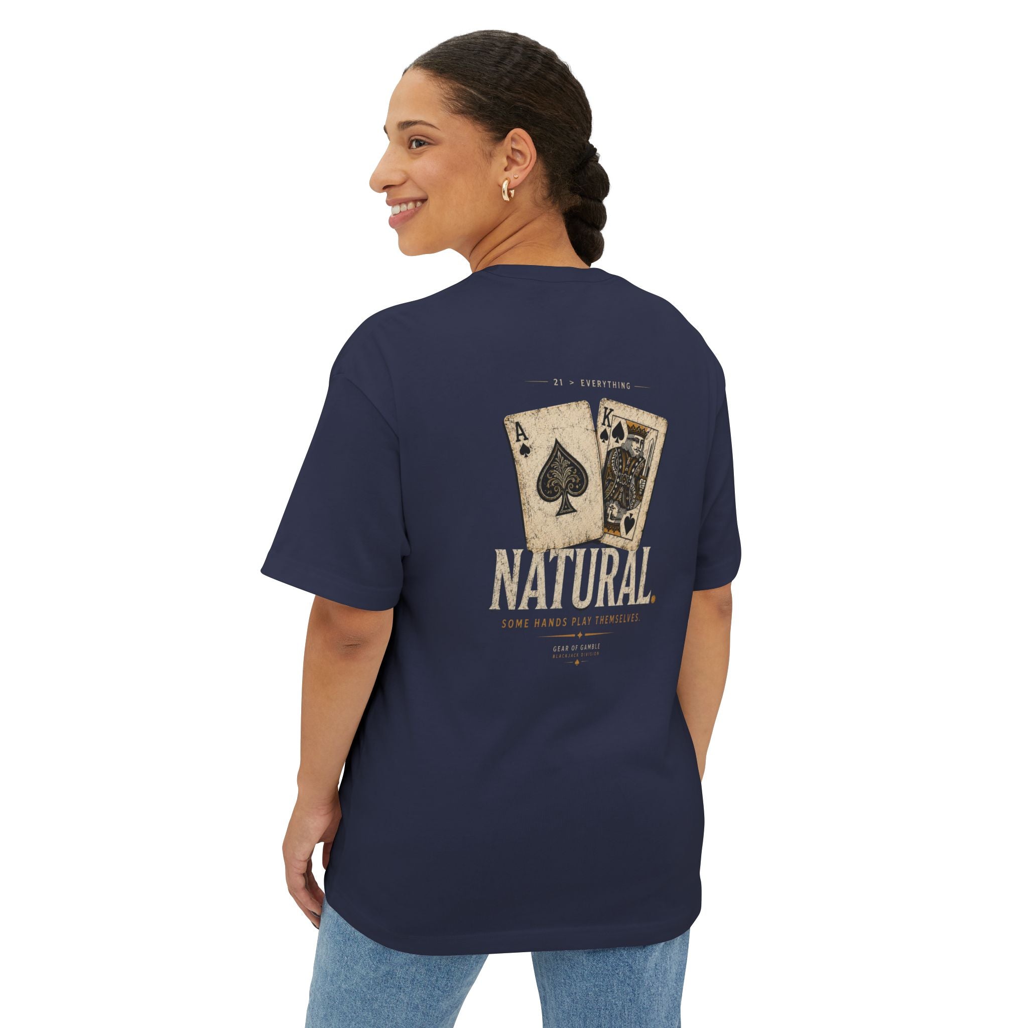 Natural Poker Tee, ’Split’ Vintage Playing Cards Graphic Shirt - T-Shirt