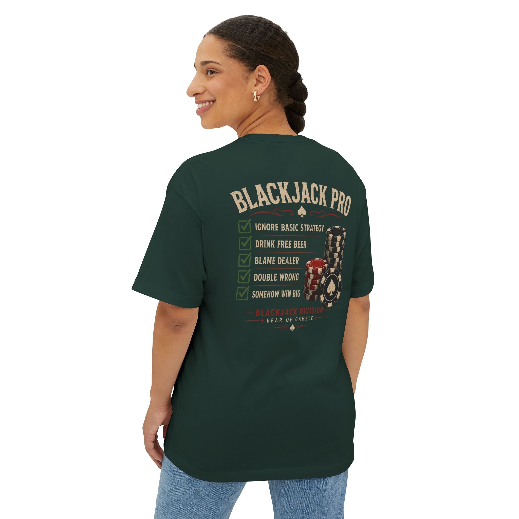 Natural Poker Tee, ’Split’ Vintage Playing Cards Graphic Shirt - T-Shirt