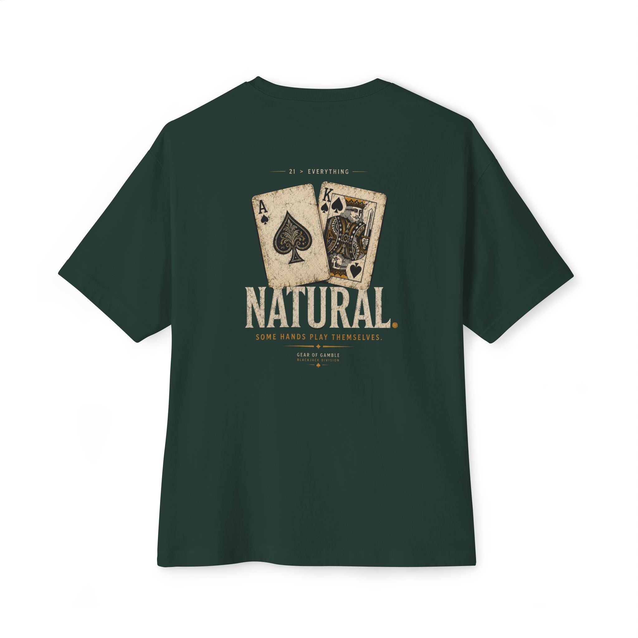 Natural Poker Tee, ’Split’ Vintage Playing Cards Graphic Shirt - T-Shirt