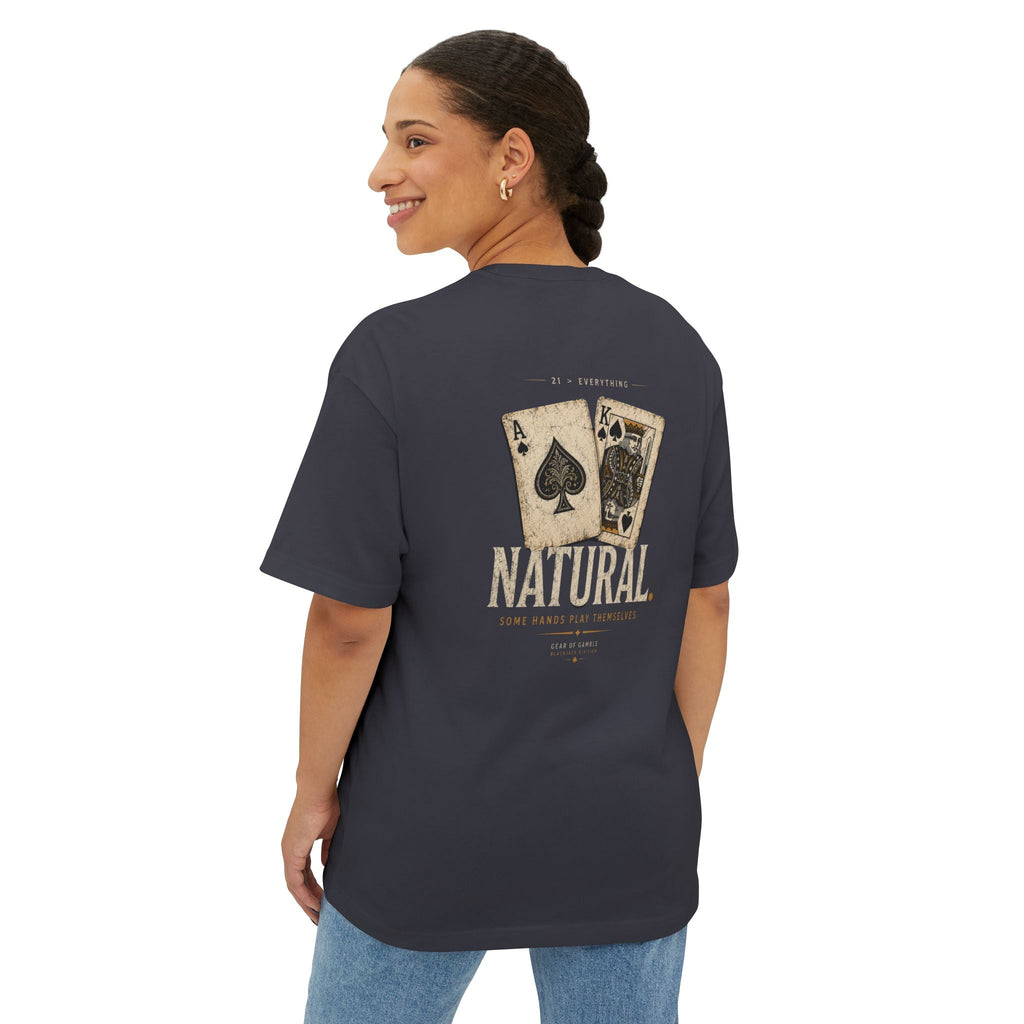 Natural Poker Tee, ’Split’ Vintage Playing Cards Graphic Shirt - T-Shirt