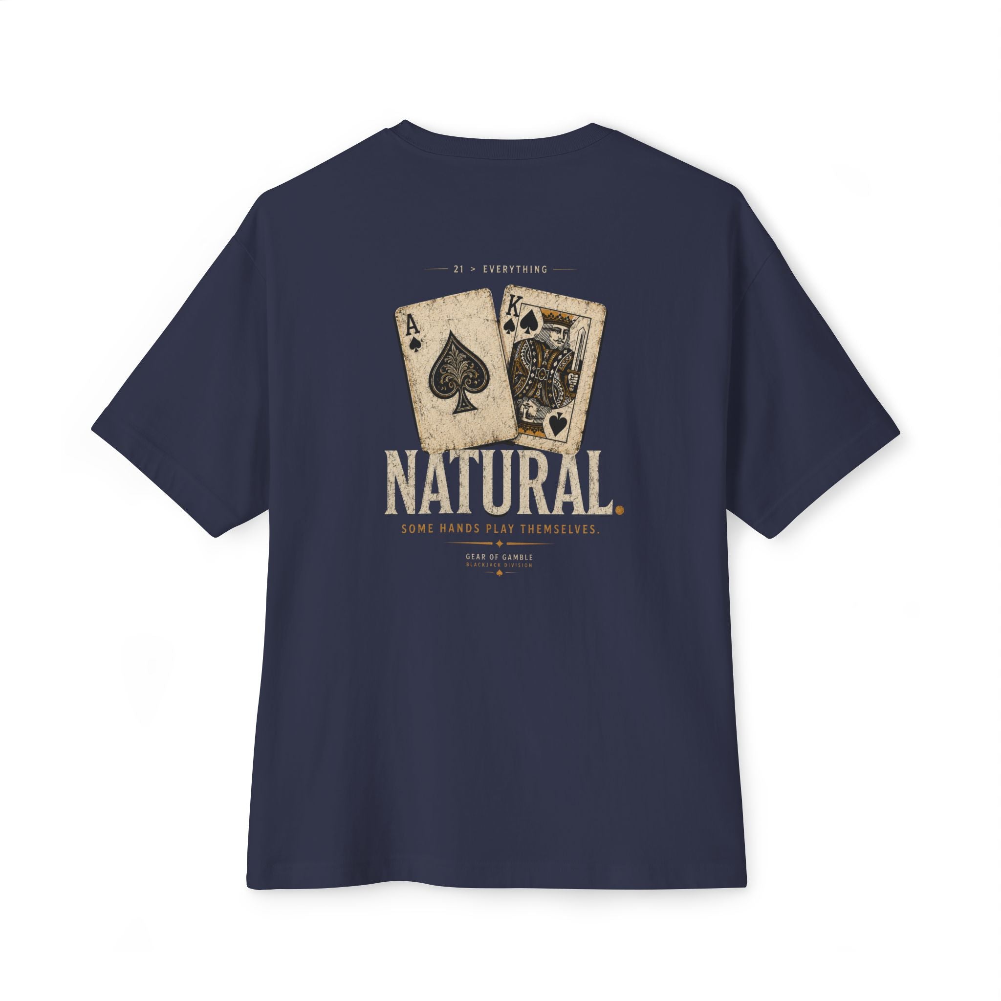 Natural Poker Tee, ’Split’ Vintage Playing Cards Graphic Shirt - T-Shirt