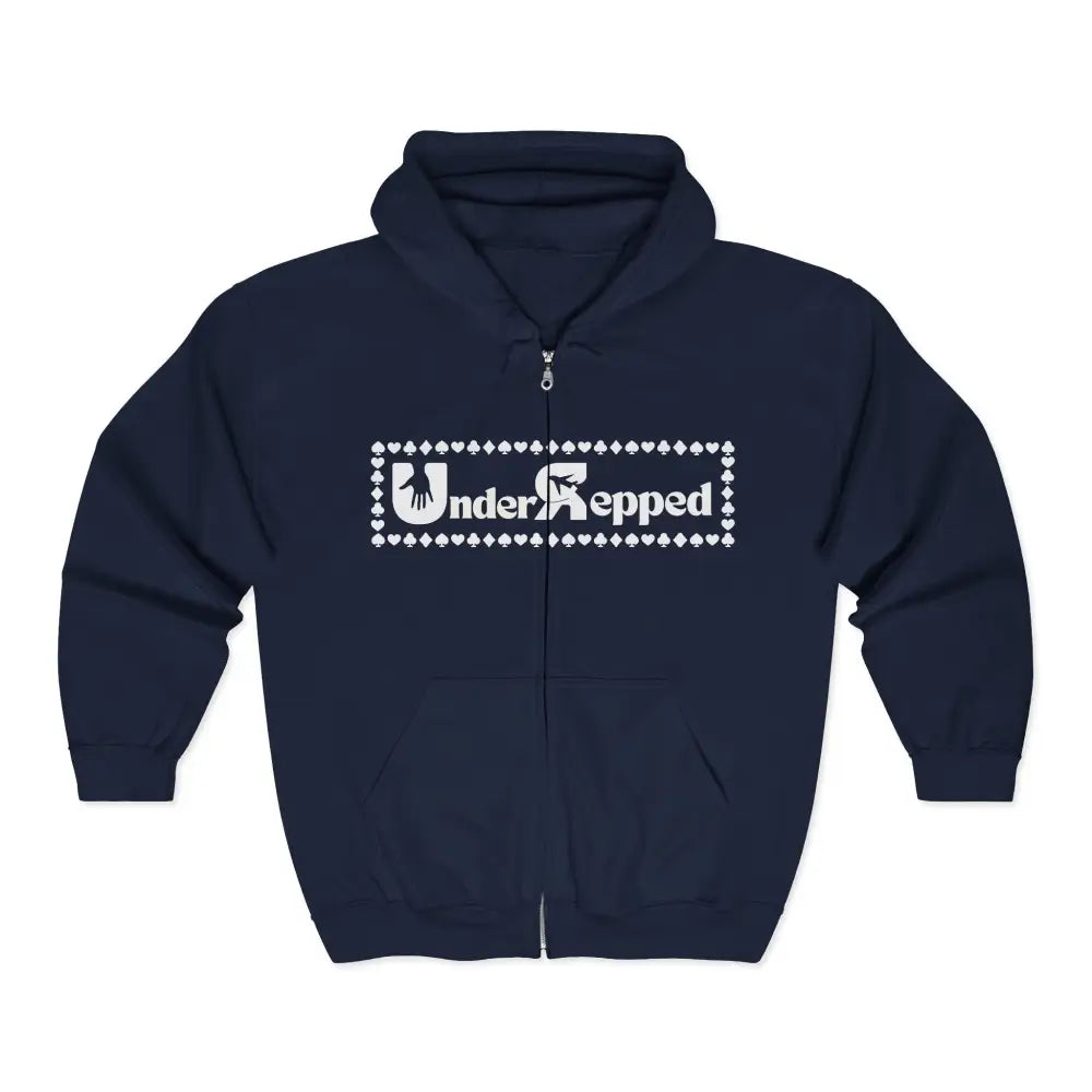 New Understepped Logo Zip Hoodie, Retro Dot-Frame Full-Zip Sweatshirt - Navy / S - Hoodie