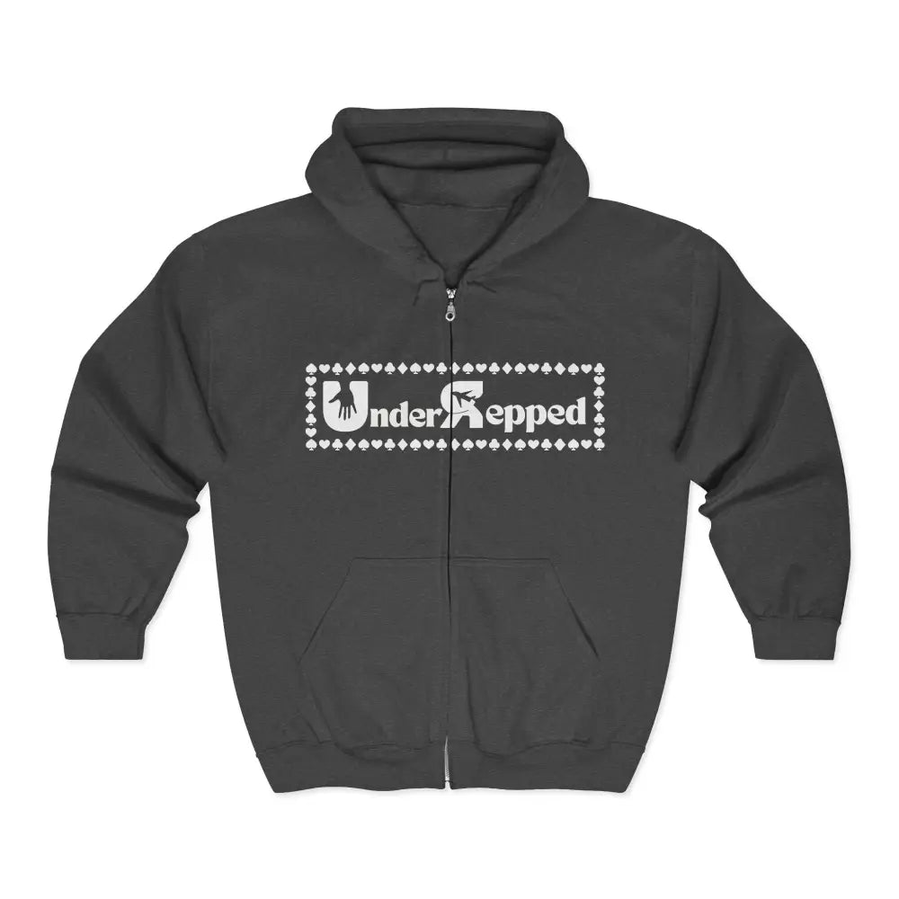 New Understepped Logo Zip Hoodie, Retro Dot-Frame Full-Zip Sweatshirt - Dark Heather / S - Hoodie