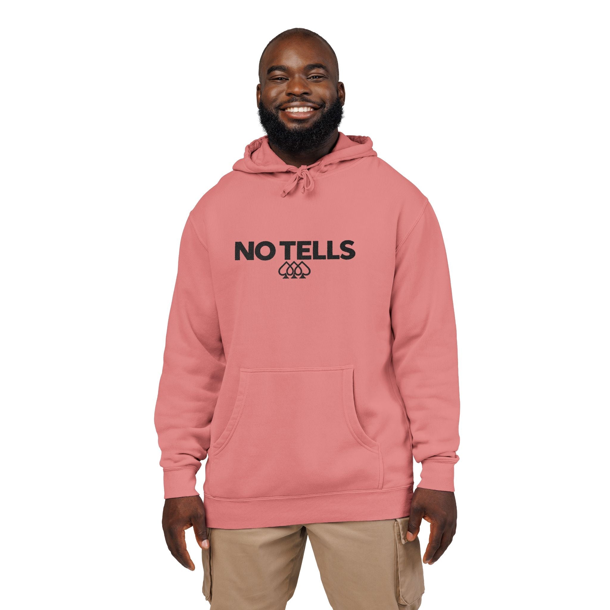 NO TELLS Embroidered Poker Hoodie | Gear of Gamble - S / Pigment Pink - Hoodie