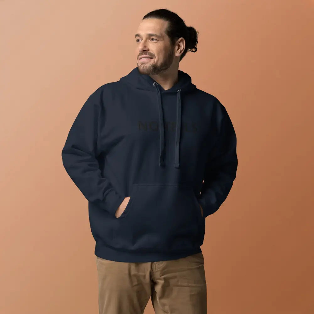 Embroidered "NO TELLS" poker hoodie – high-quality poker apparel for serious cash game and tournament players.