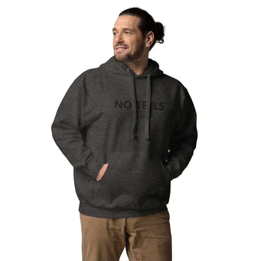 Embroidered "NO TELLS" poker hoodie – high-quality poker apparel for serious cash game and tournament players.