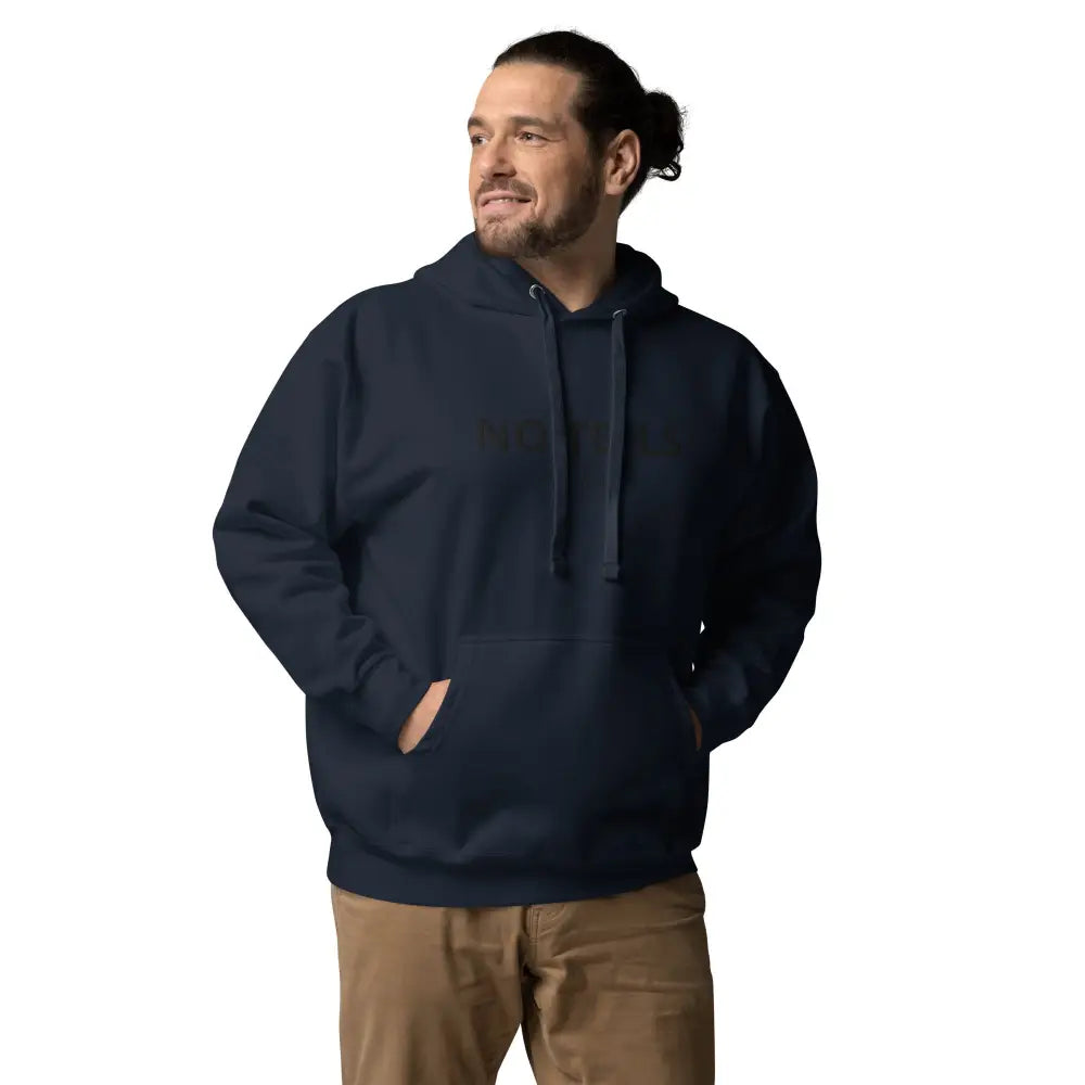 Embroidered "NO TELLS" poker hoodie – high-quality poker apparel for serious cash game and tournament players.