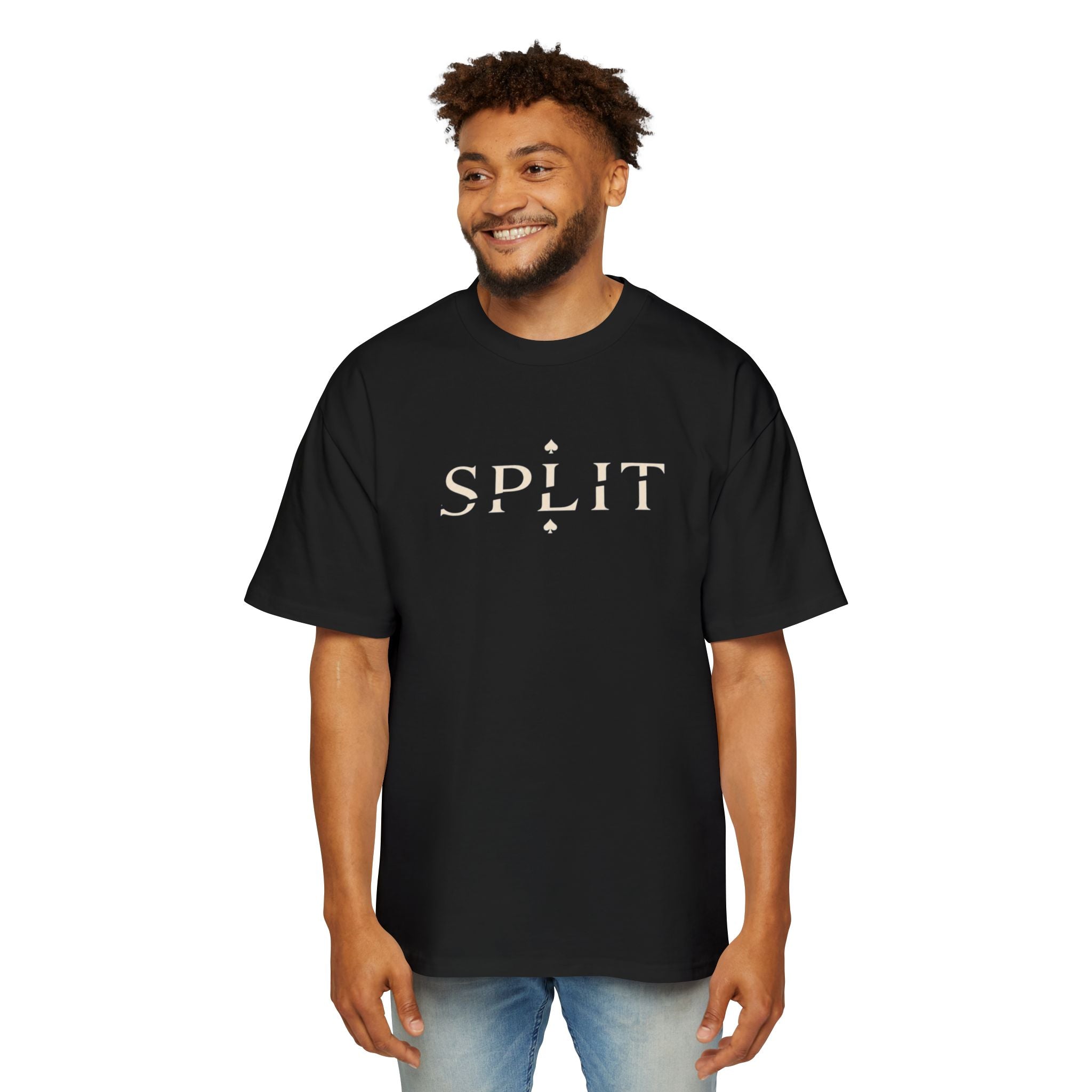Oversized Tee, ’Natural’ Poker Ace Graphic Shirt - Black / S - T-Shirt