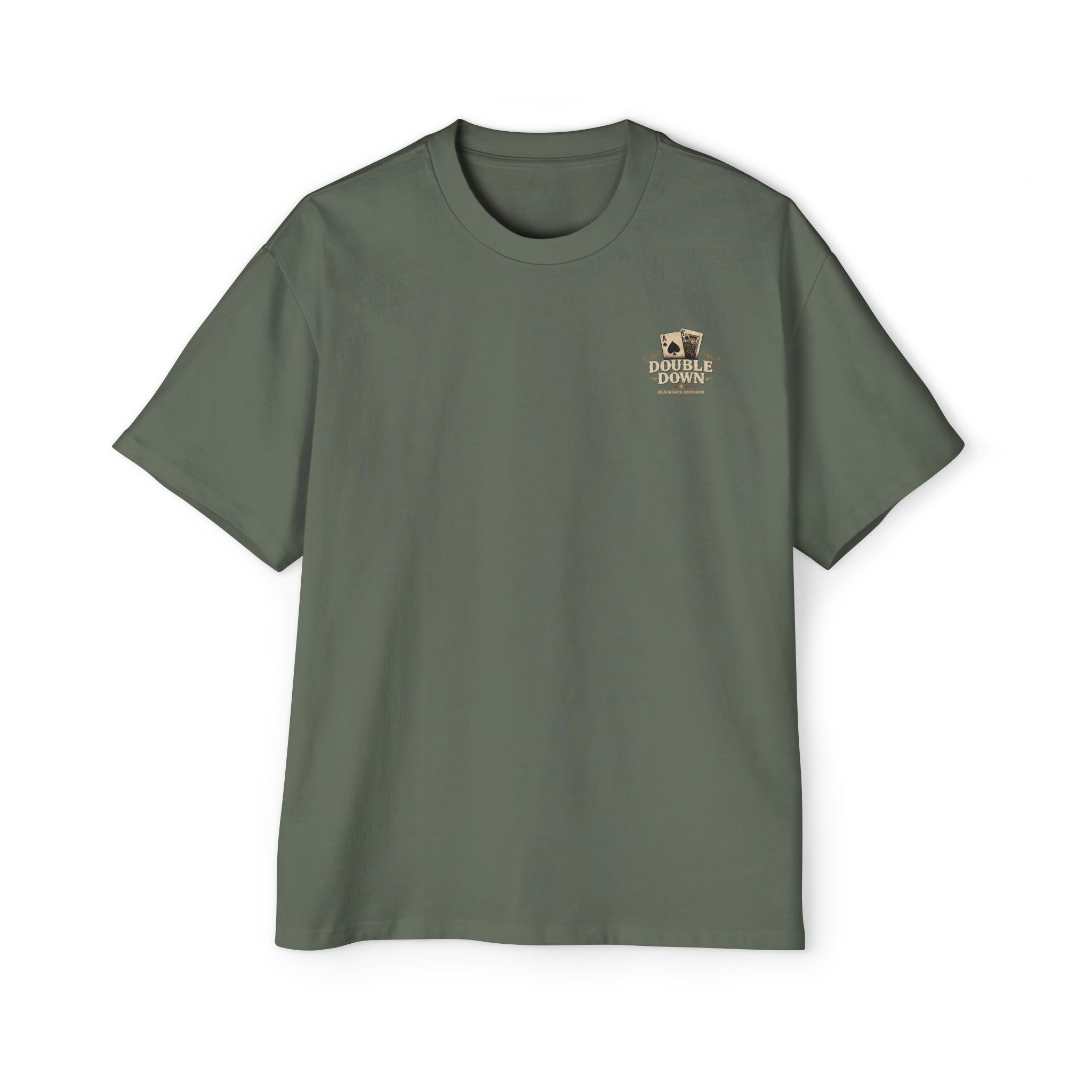 Oversized Tee, ’Natural’ Poker Ace Graphic Shirt - Cypress / S - T-Shirt