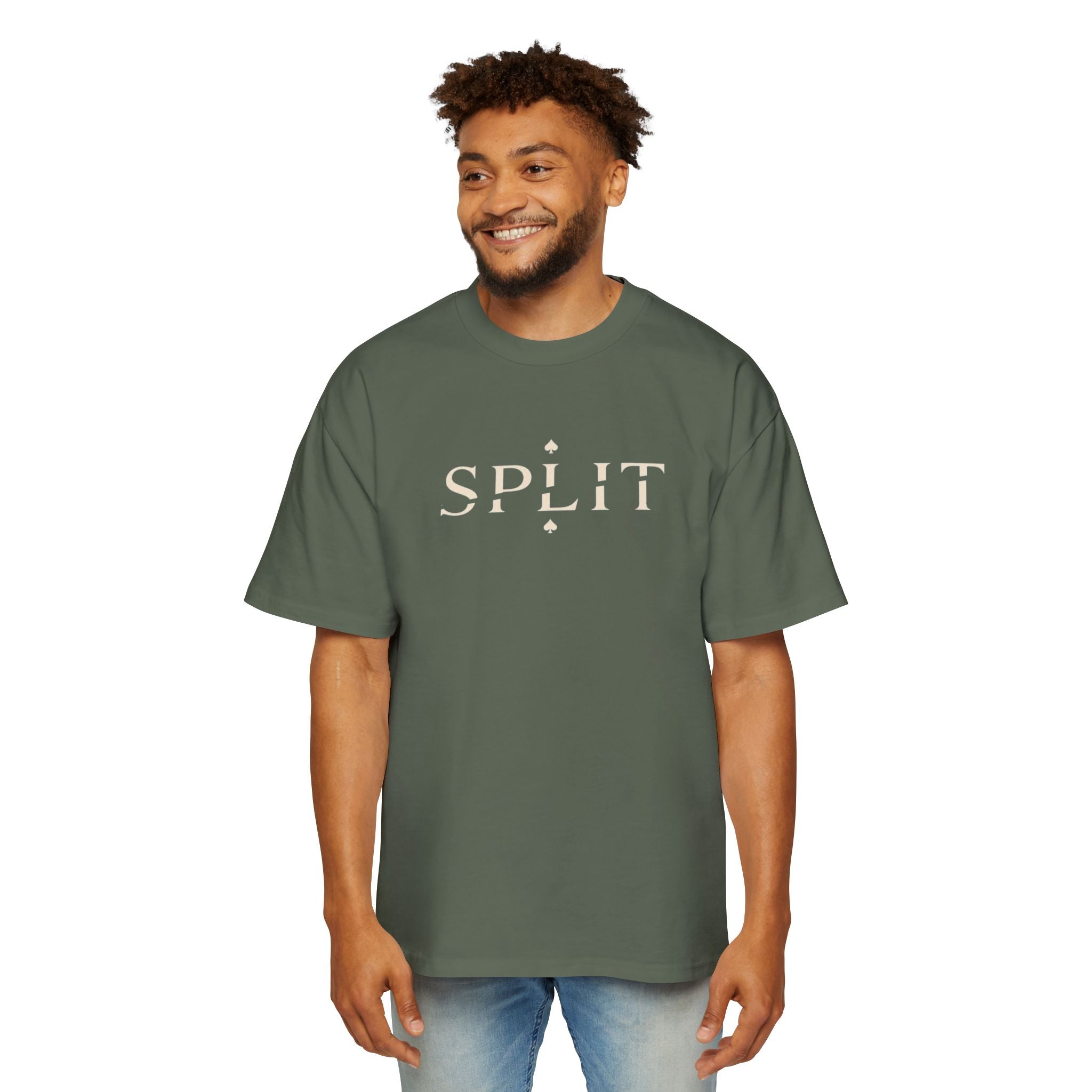 Oversized Tee, ’Natural’ Poker Ace Graphic Shirt - Cypress / S - T-Shirt