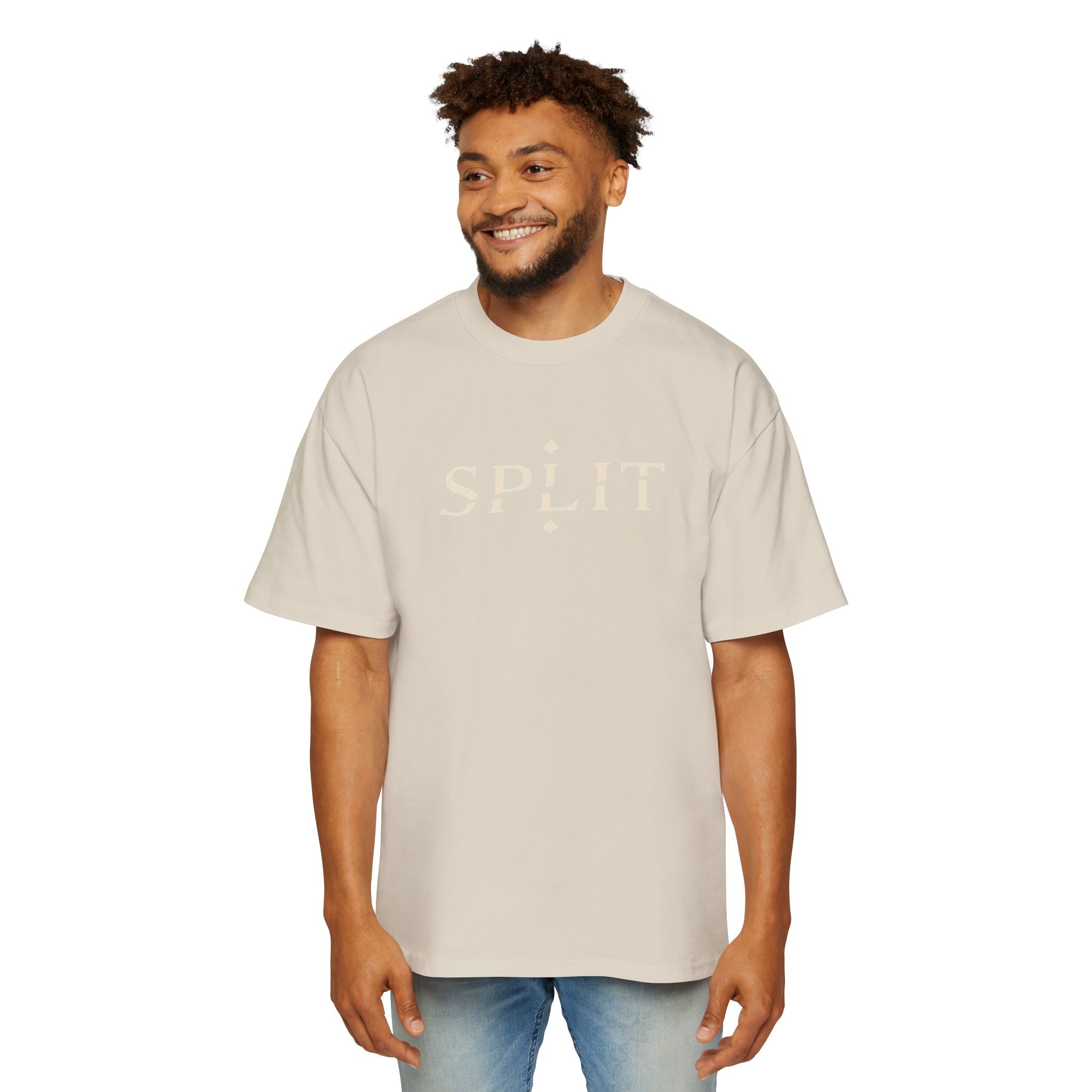 Oversized Tee, ’Natural’ Poker Ace Graphic Shirt - Ecru / S - T-Shirt