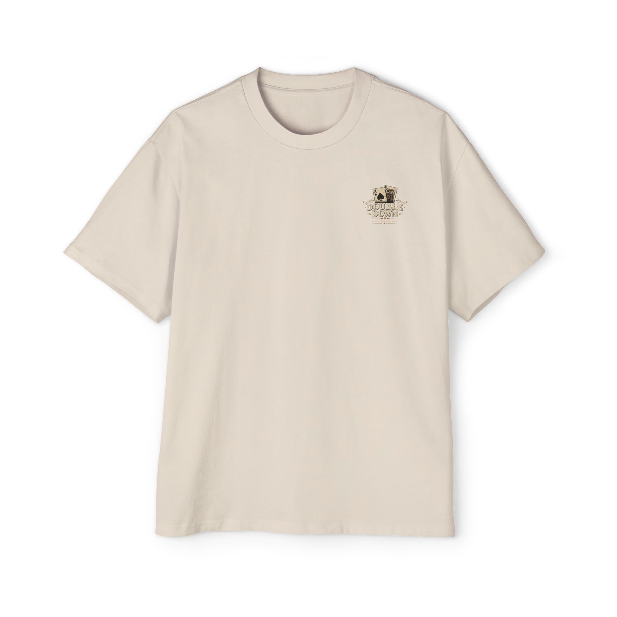 Oversized Tee, ’Natural’ Poker Ace Graphic Shirt - Ecru / S - T-Shirt