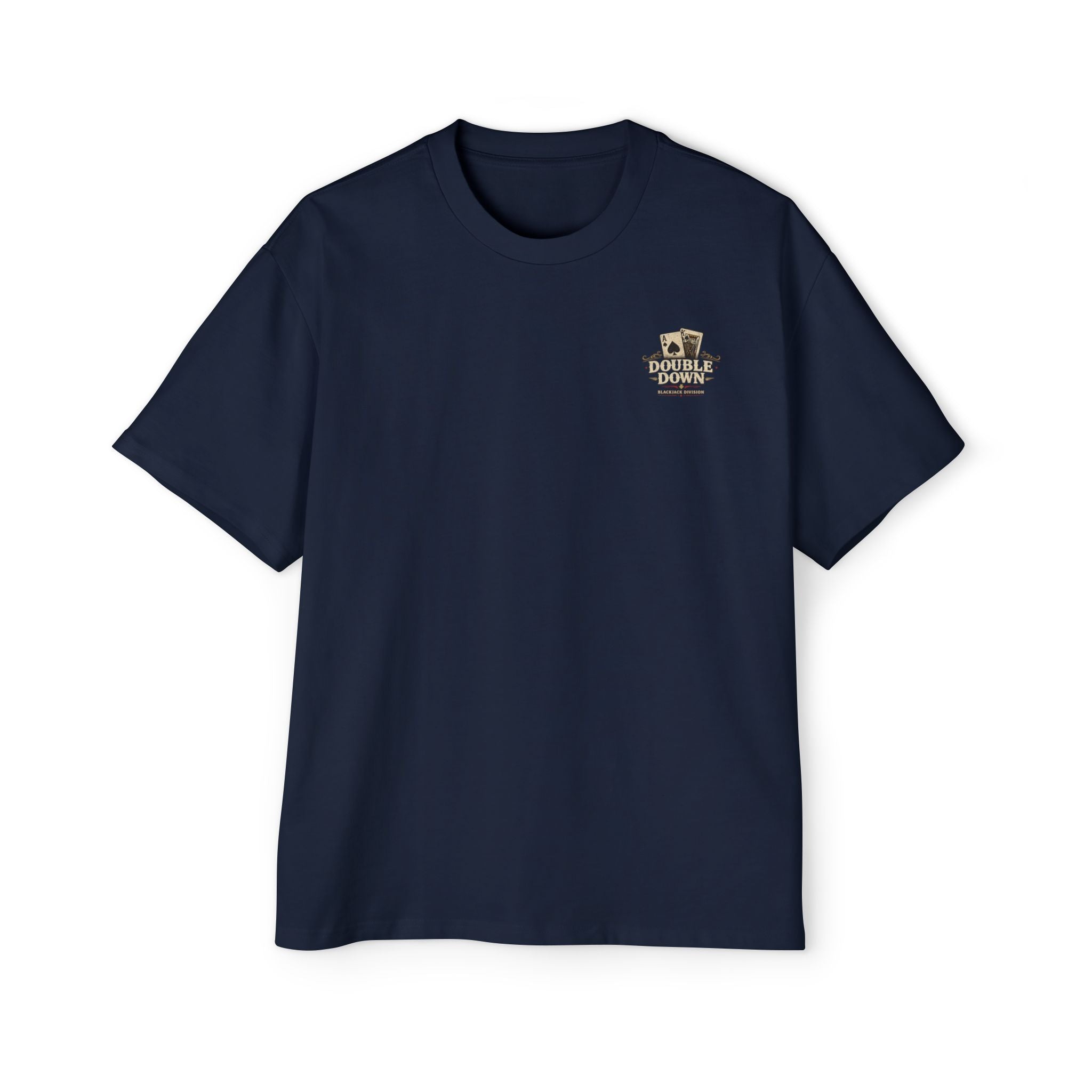Oversized Tee, ’Natural’ Poker Ace Graphic Shirt - Navy / S - T-Shirt