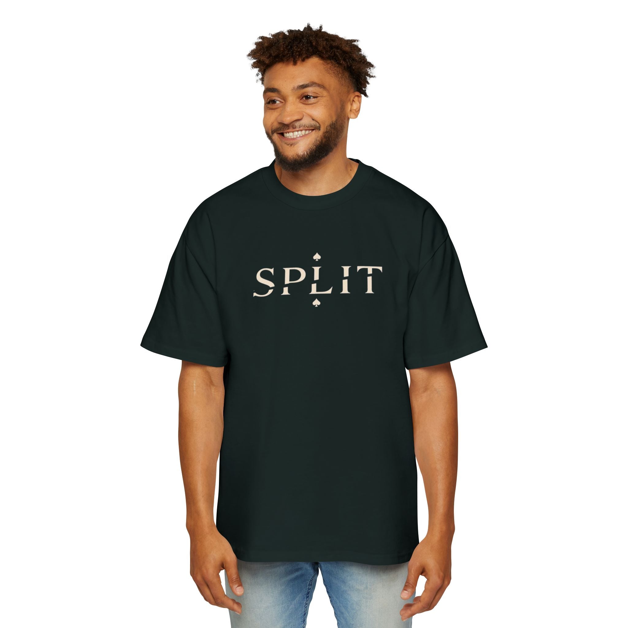 Oversized Tee, ’Natural’ Poker Ace Graphic Shirt - Pine Green / S - T-Shirt