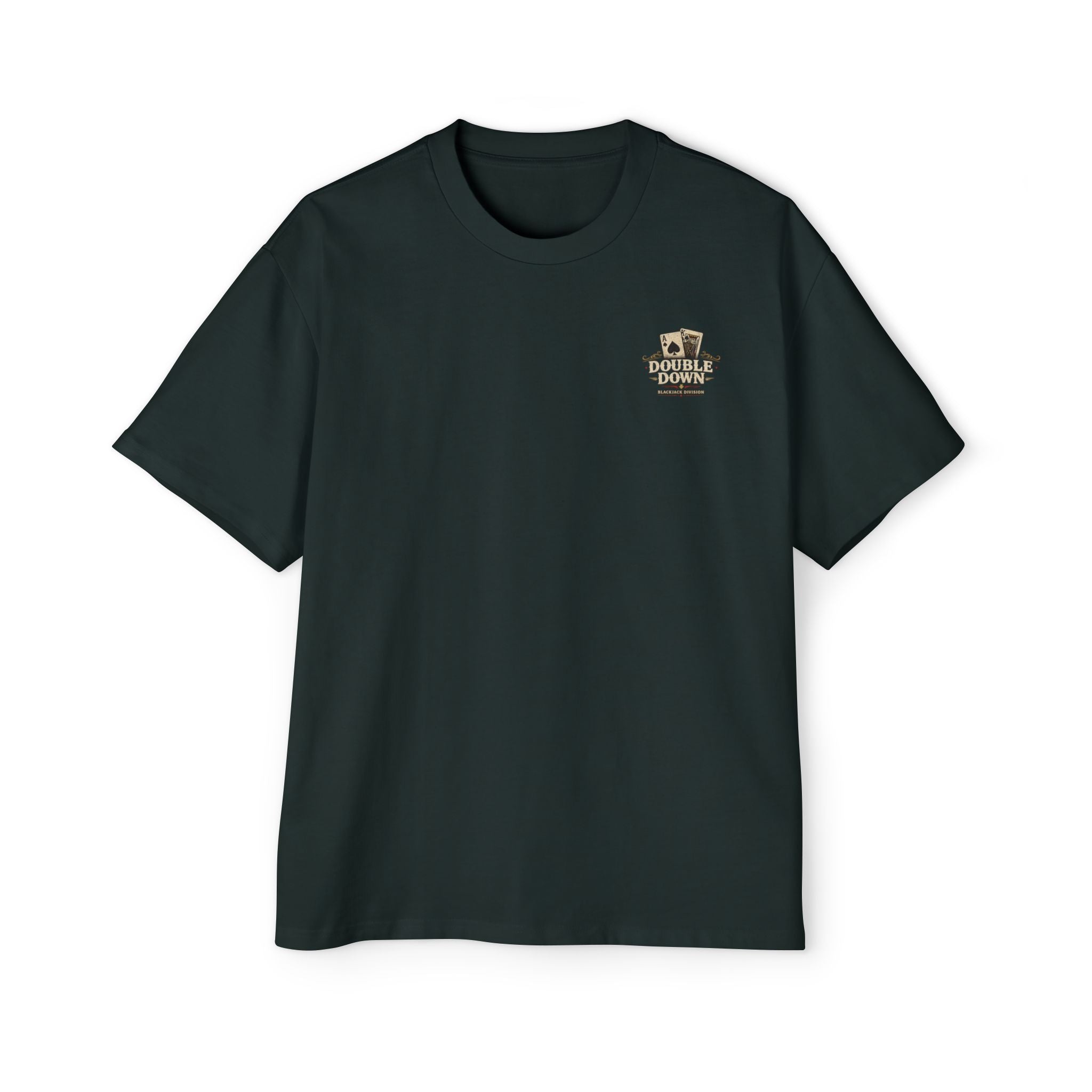 Oversized Tee, ’Natural’ Poker Ace Graphic Shirt - Pine Green / S - T-Shirt