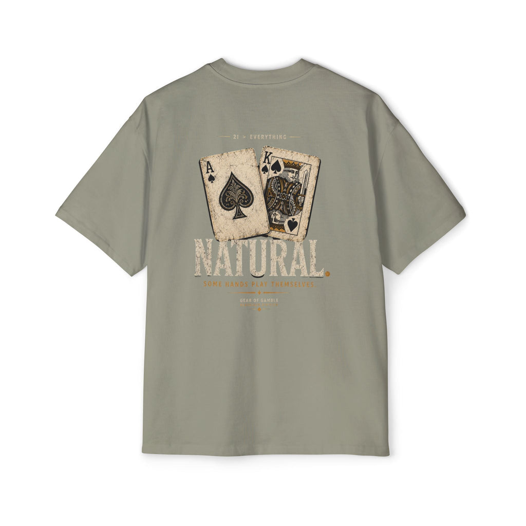 Oversized Tee, ’Natural’ Poker Ace Graphic Shirt - T-Shirt