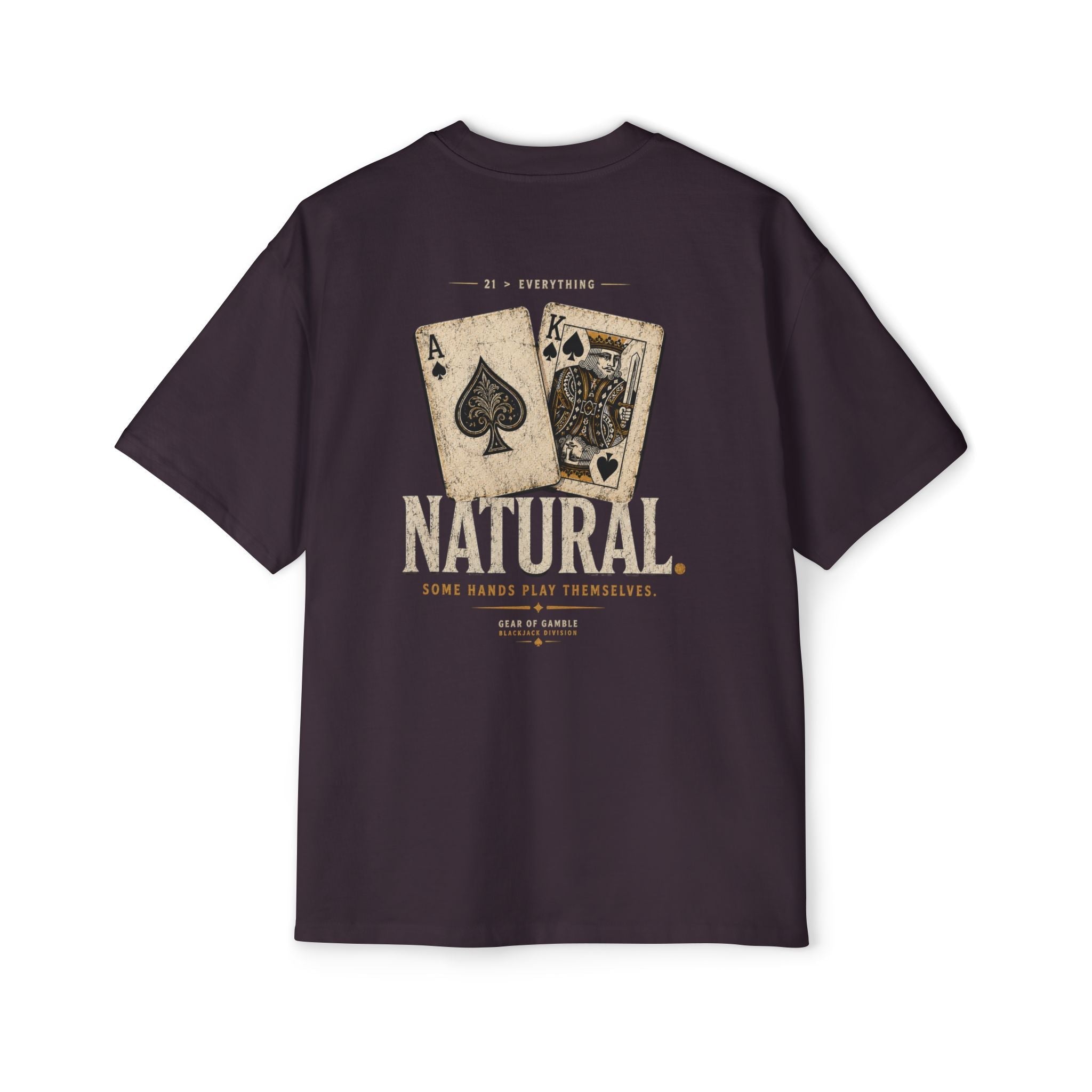 Oversized Tee, ’Natural’ Poker Ace Graphic Shirt - T-Shirt