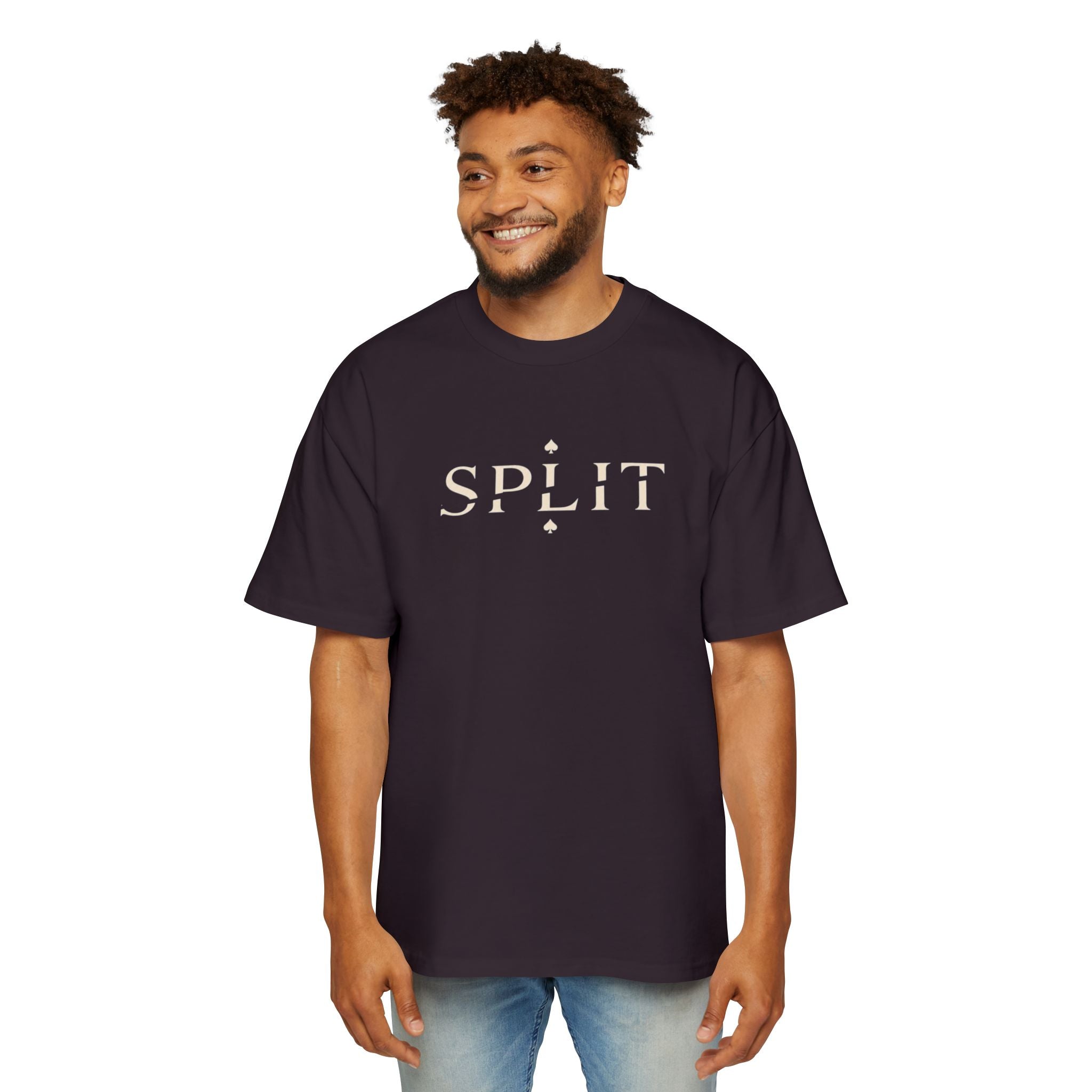 Oversized Tee, ’Natural’ Poker Ace Graphic Shirt - T-Shirt