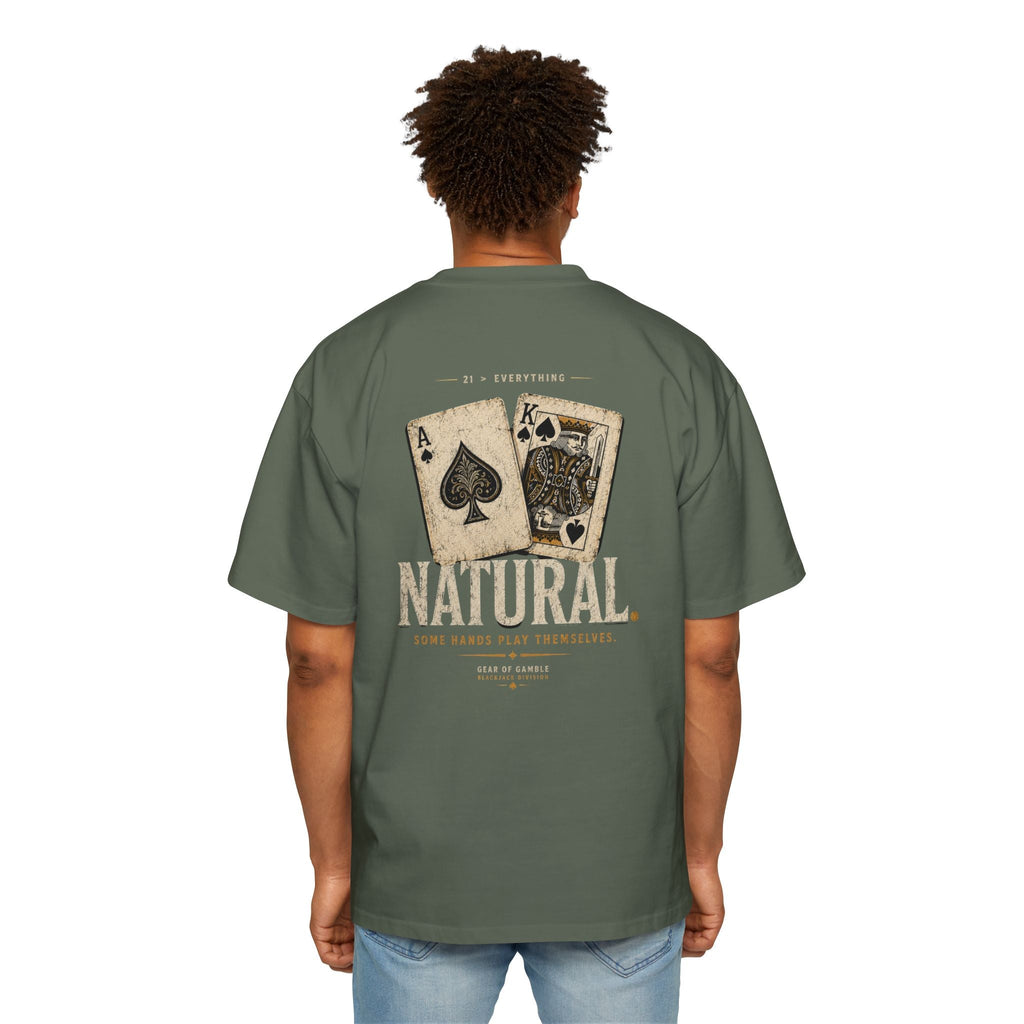 Oversized Tee, ’Natural’ Poker Ace Graphic Shirt - T-Shirt
