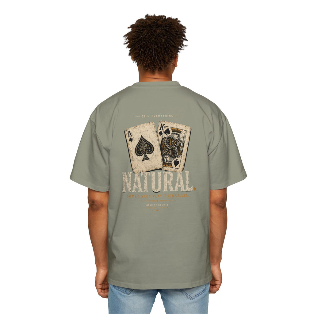 Oversized Tee, ’Natural’ Poker Ace Graphic Shirt - T-Shirt