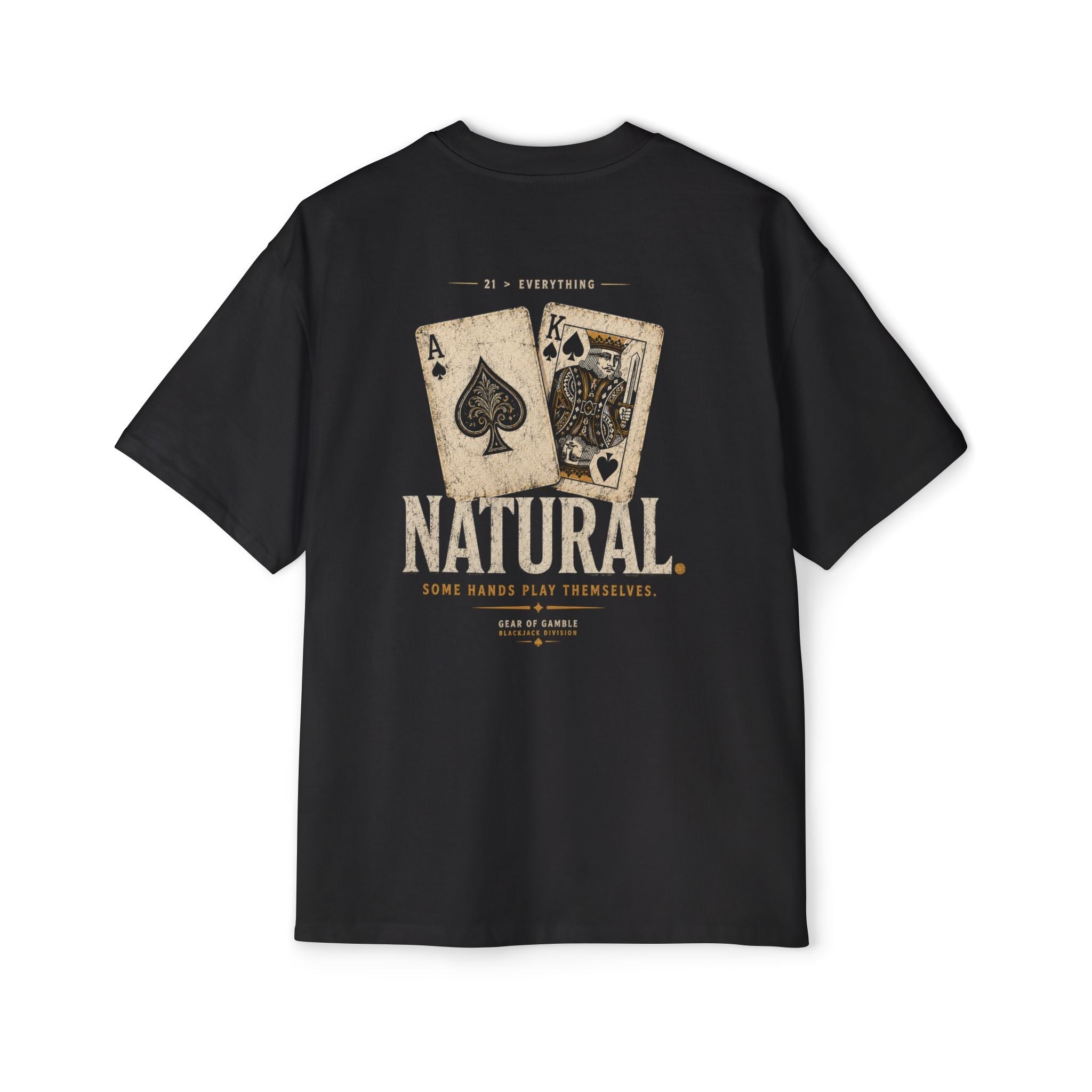 Oversized Tee, ’Natural’ Poker Ace Graphic Shirt - T-Shirt