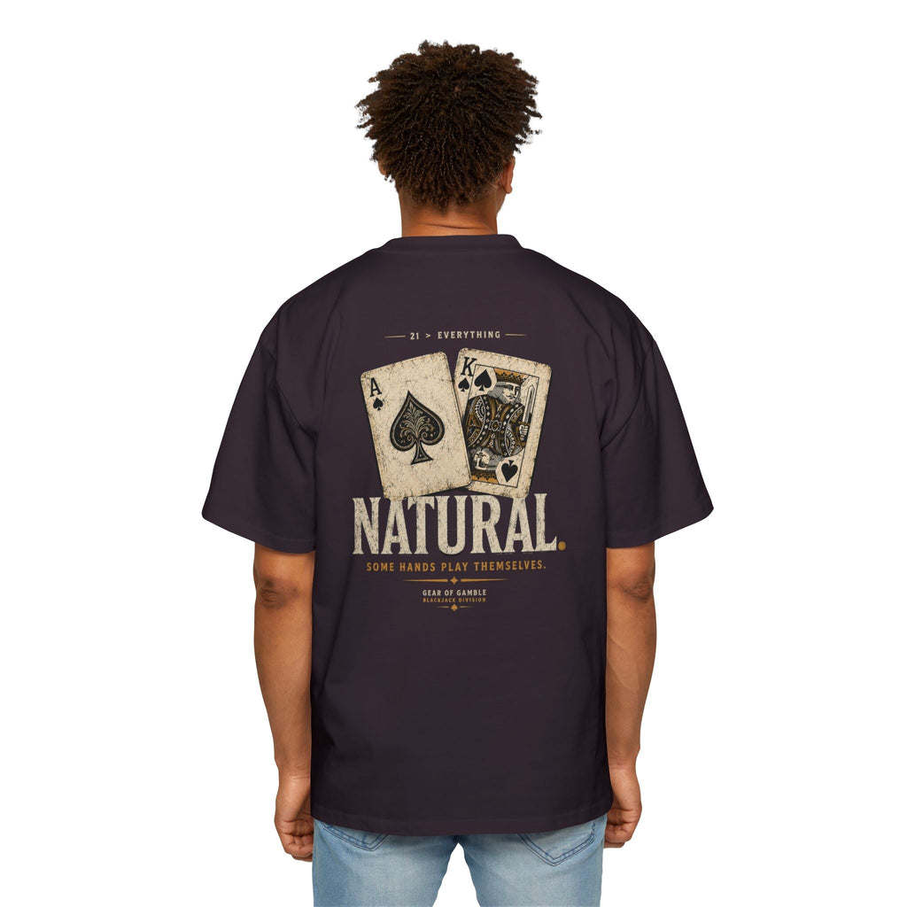 Oversized Tee, ’Natural’ Poker Ace Graphic Shirt - T-Shirt