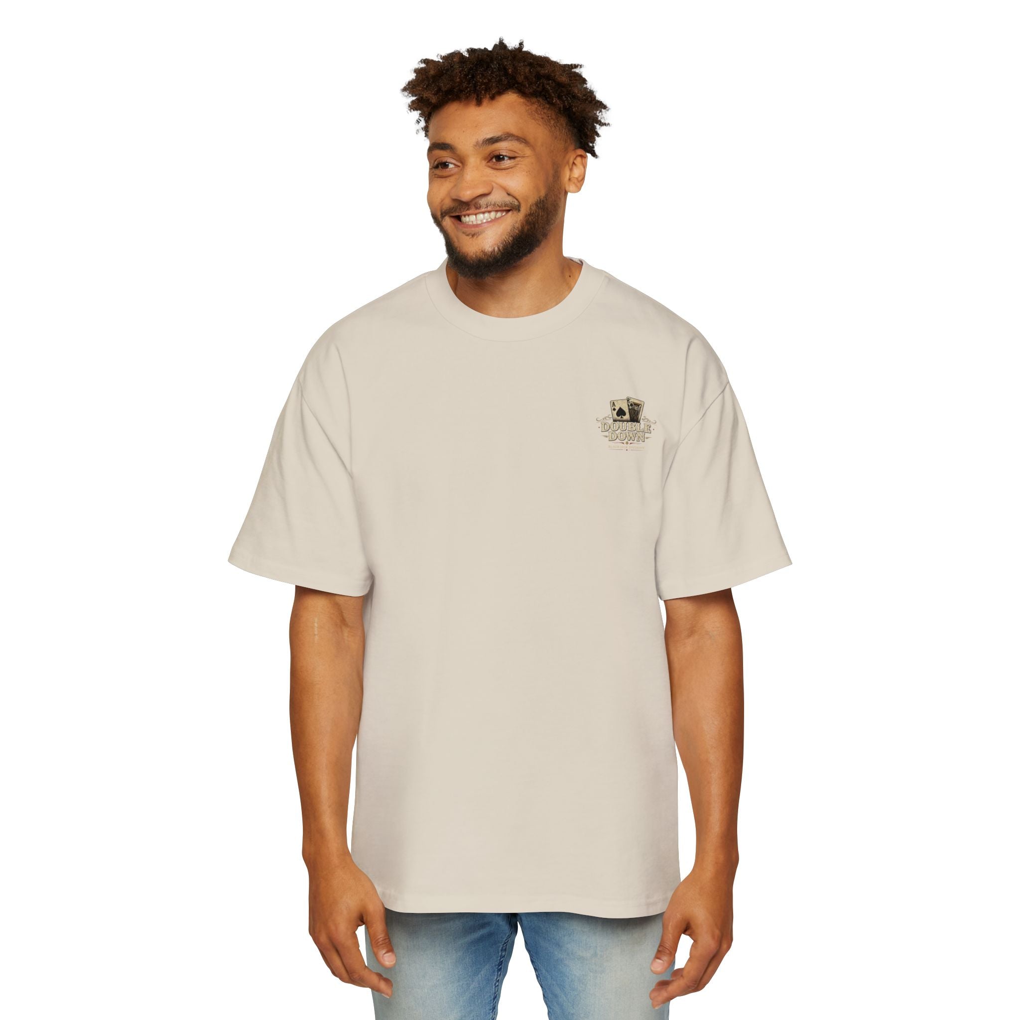 Oversized Tee, ’Natural’ Poker Ace Graphic Shirt - T-Shirt
