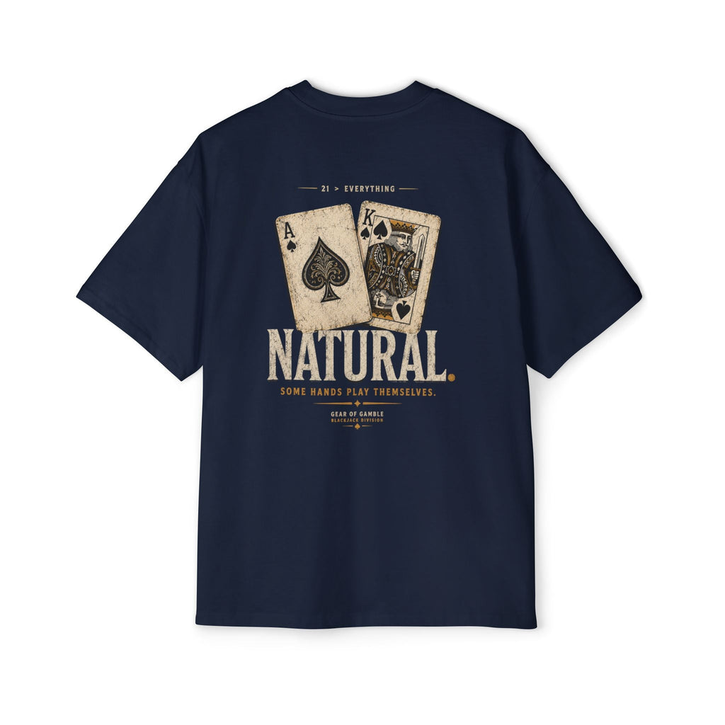 Oversized Tee, ’Natural’ Poker Ace Graphic Shirt - T-Shirt