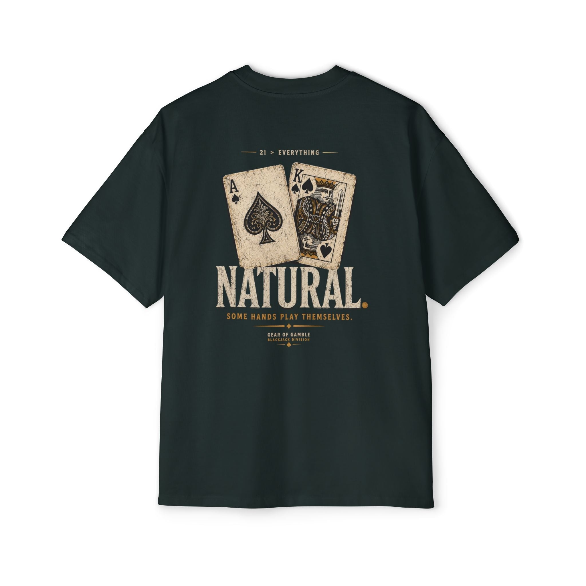 Oversized Tee, ’Natural’ Poker Ace Graphic Shirt - T-Shirt