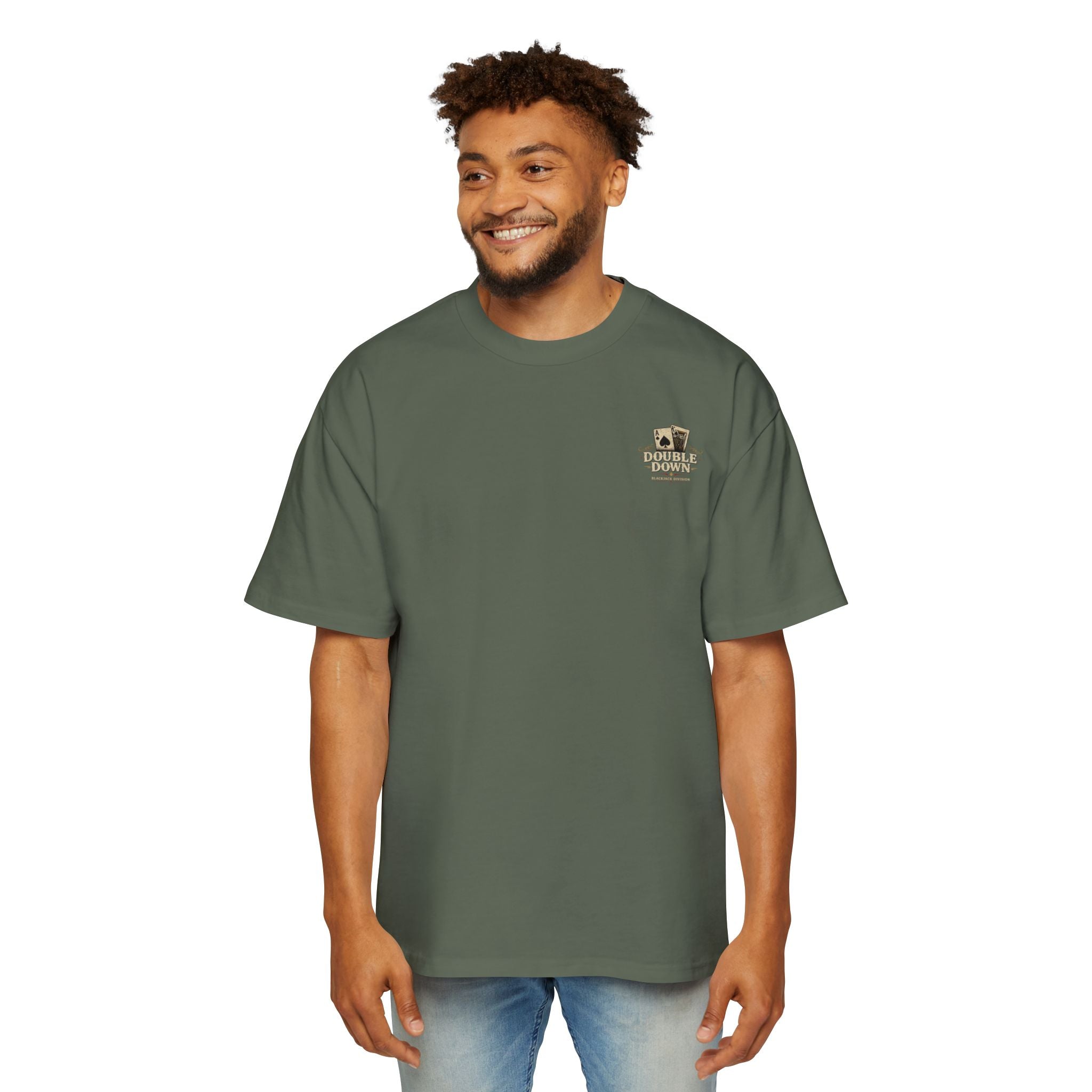 Oversized Tee, ’Natural’ Poker Ace Graphic Shirt - T-Shirt