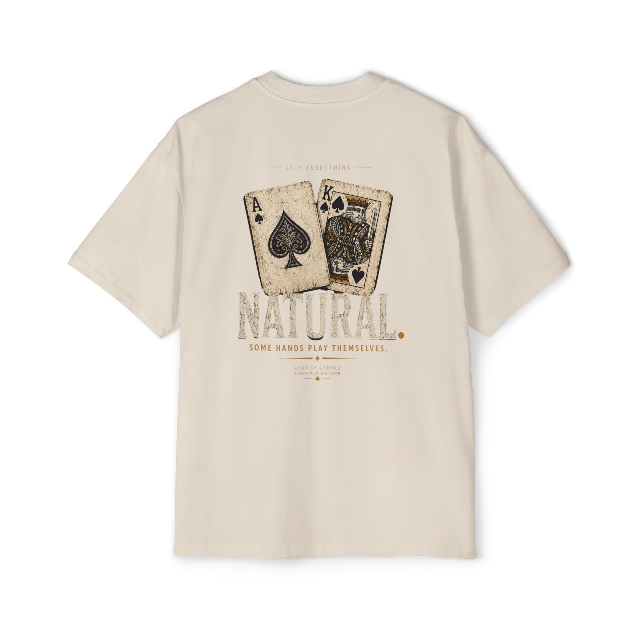 Oversized Tee, ’Natural’ Poker Ace Graphic Shirt - T-Shirt