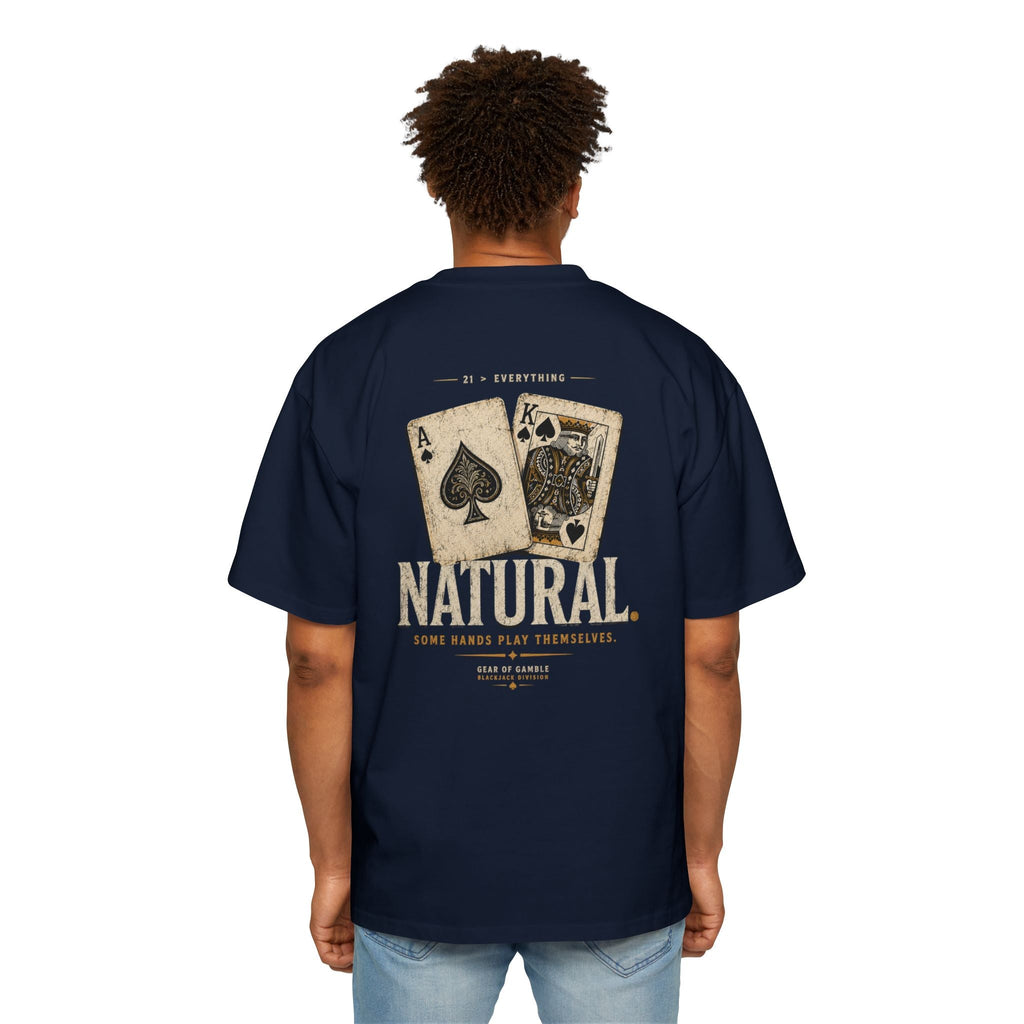 Oversized Tee, ’Natural’ Poker Ace Graphic Shirt - T-Shirt