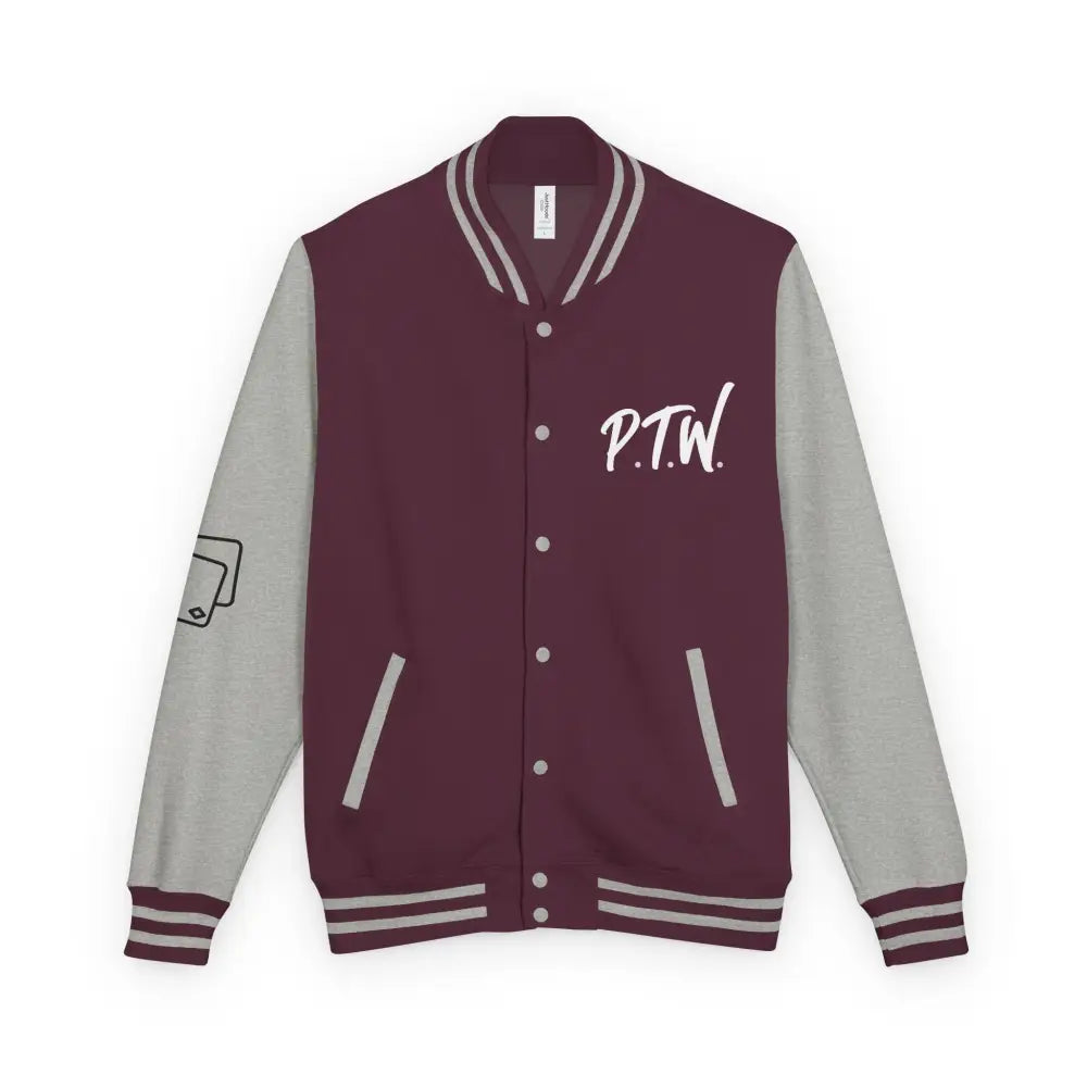 P.T.W. Varsity Jacket - 3XL / Burgundy/Heather Grey - Outerwear