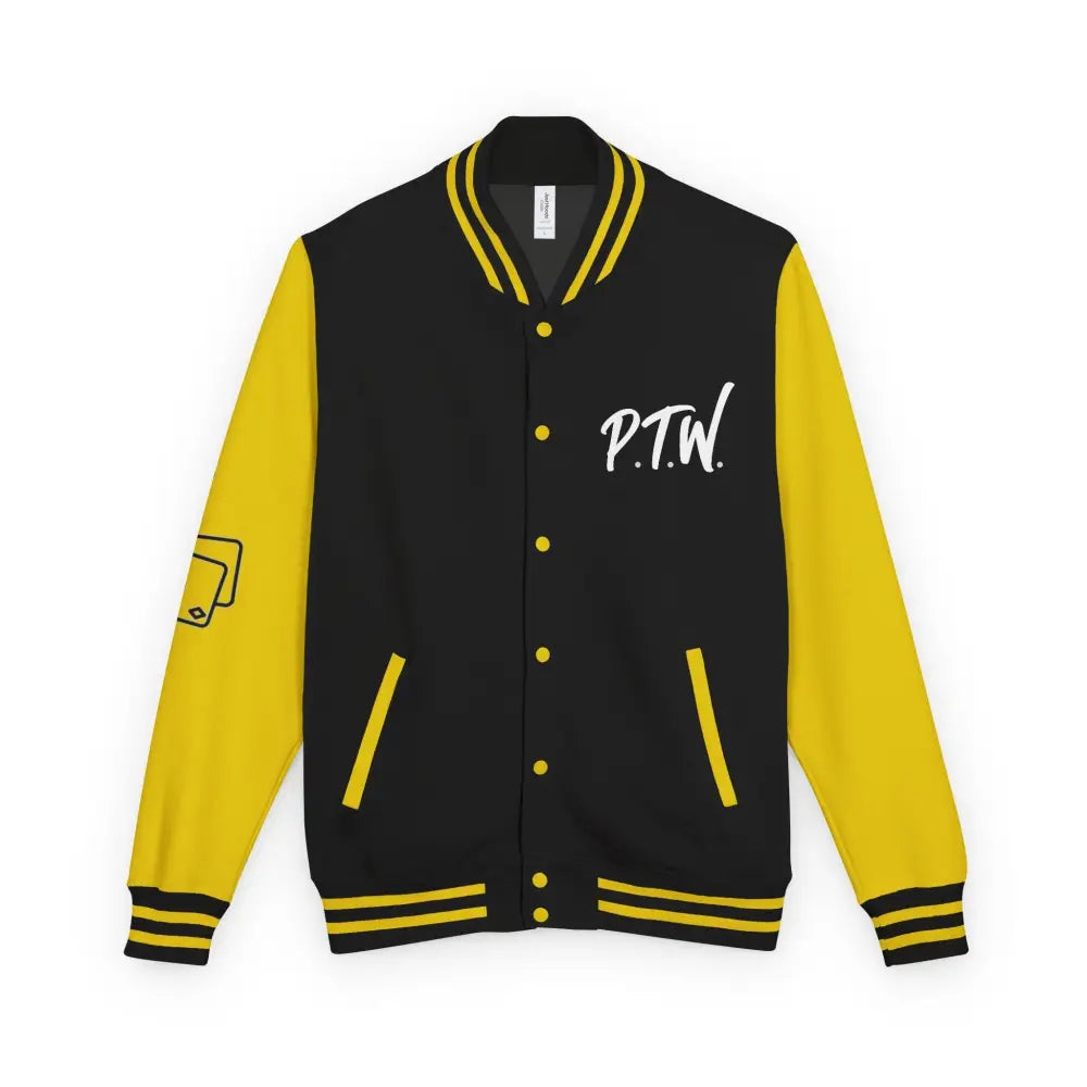 P.T.W. Varsity Jacket - M / Jet Black/Sun Yellow - Outerwear