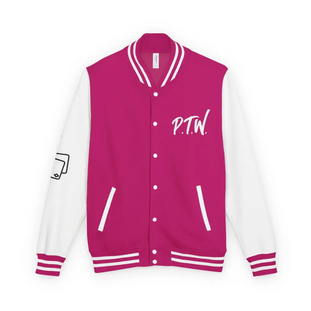 P.T.W. Varsity Jacket - S / Hot Pink/Arctic White - Outerwear
