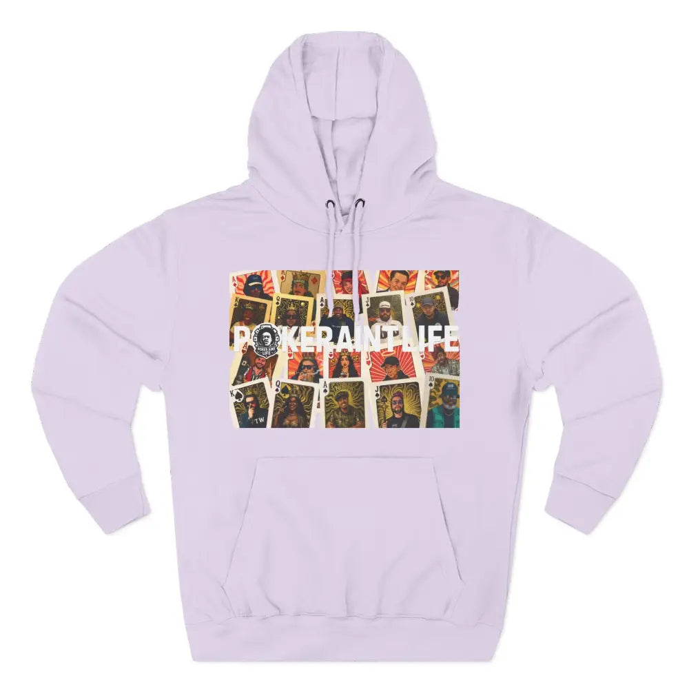 Premium black poker hoodie featuring "PokerAintLife" graphic – streetwear for poker players and grinders.