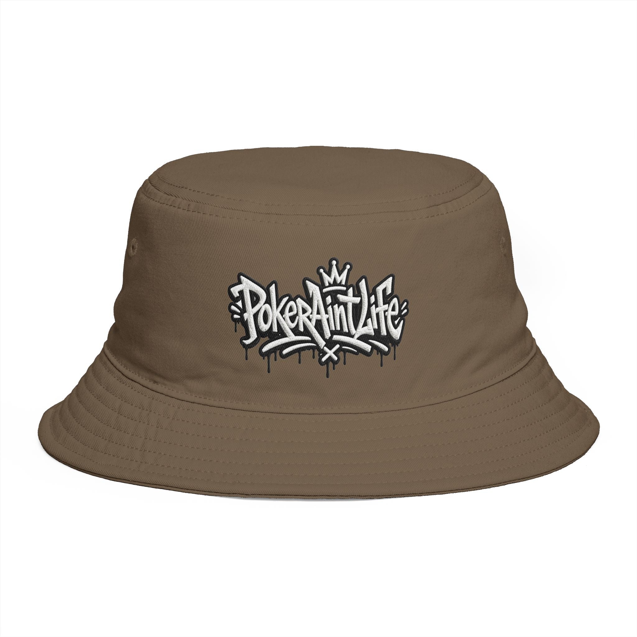 Poker Ain’t Life Embroidered Bucket Hat, Streetwear Poker Player Cap - Hats