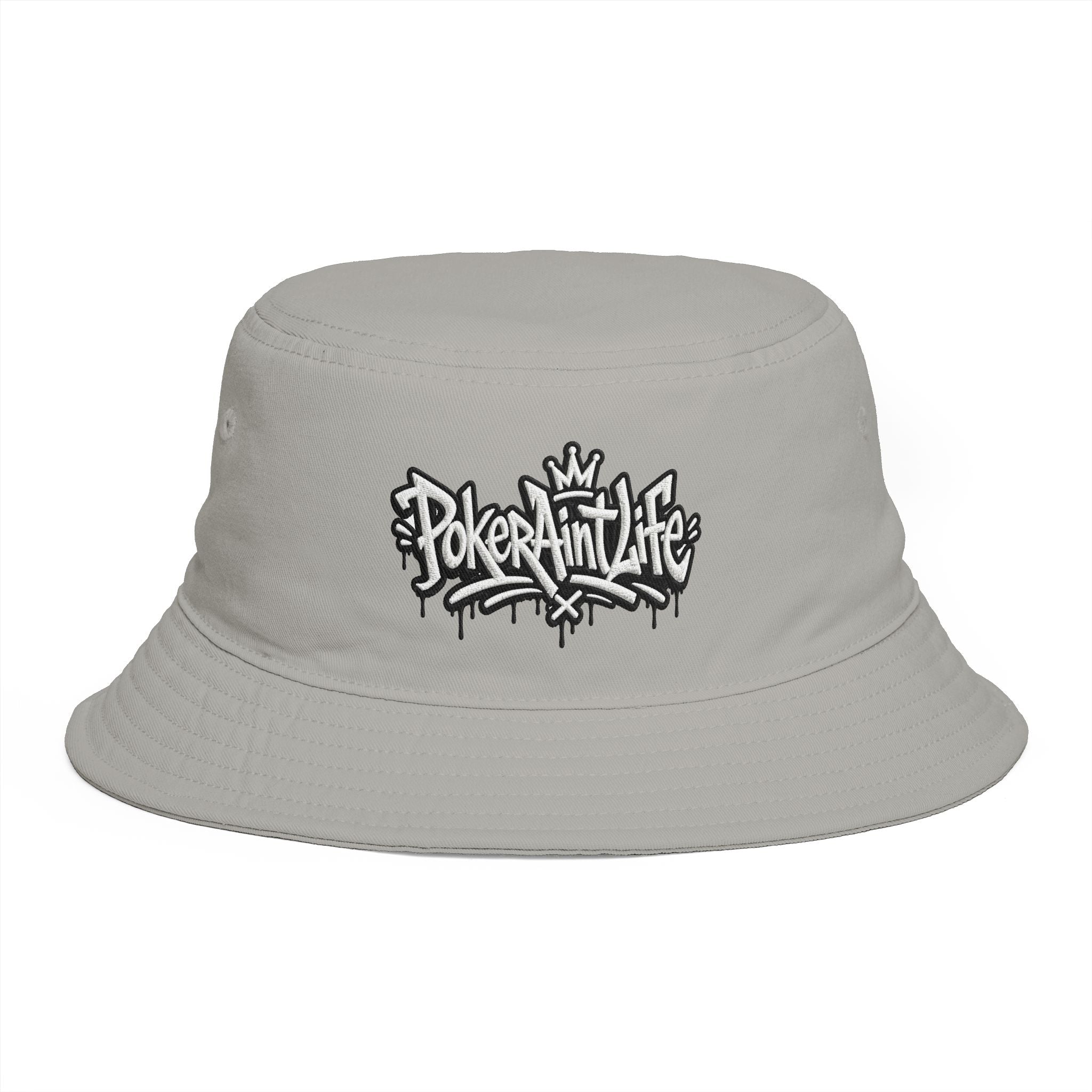 Poker Ain’t Life Embroidered Bucket Hat, Streetwear Poker Player Cap - One size / Storm - Hats