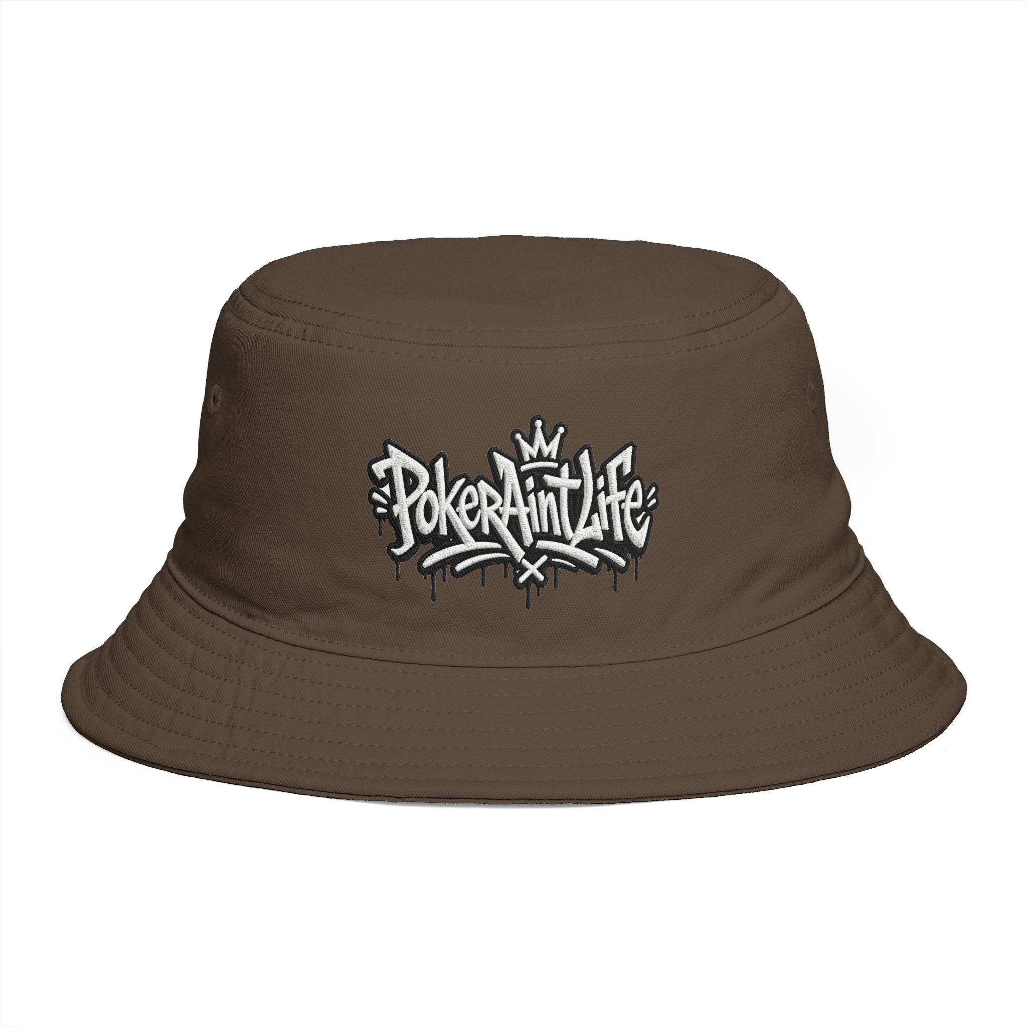 Poker Ain’t Life Embroidered Bucket Hat, Streetwear Poker Player Cap - One size / Walnut - Hats